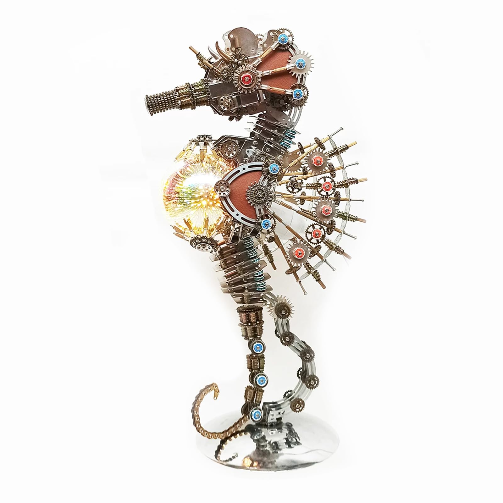 Puzzle 3D Steampunk, Puzzle in Metallo A Forma di Cavalluccio Marino, 2100(Color:Fuochi d'artificio)