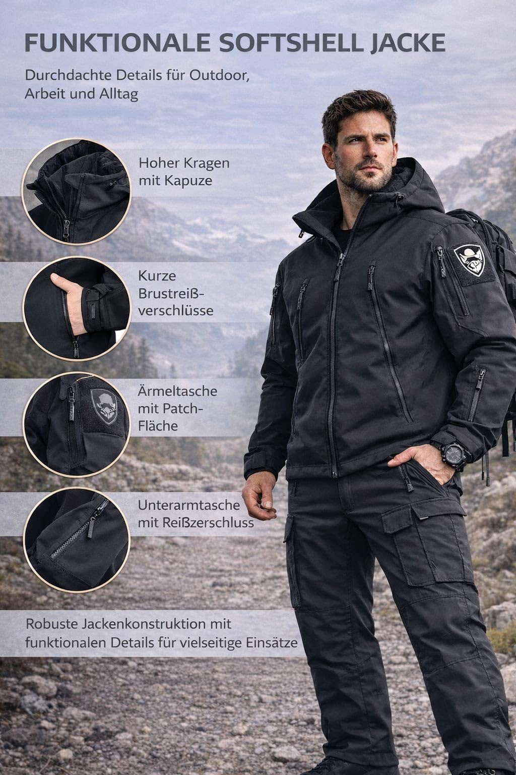Militärische Taktische Herren-Kampfuniform wasserdichte Armee-Kampfanzug-Sets Camouflage Softshell-Jacken-Hosen Jagdkleidung