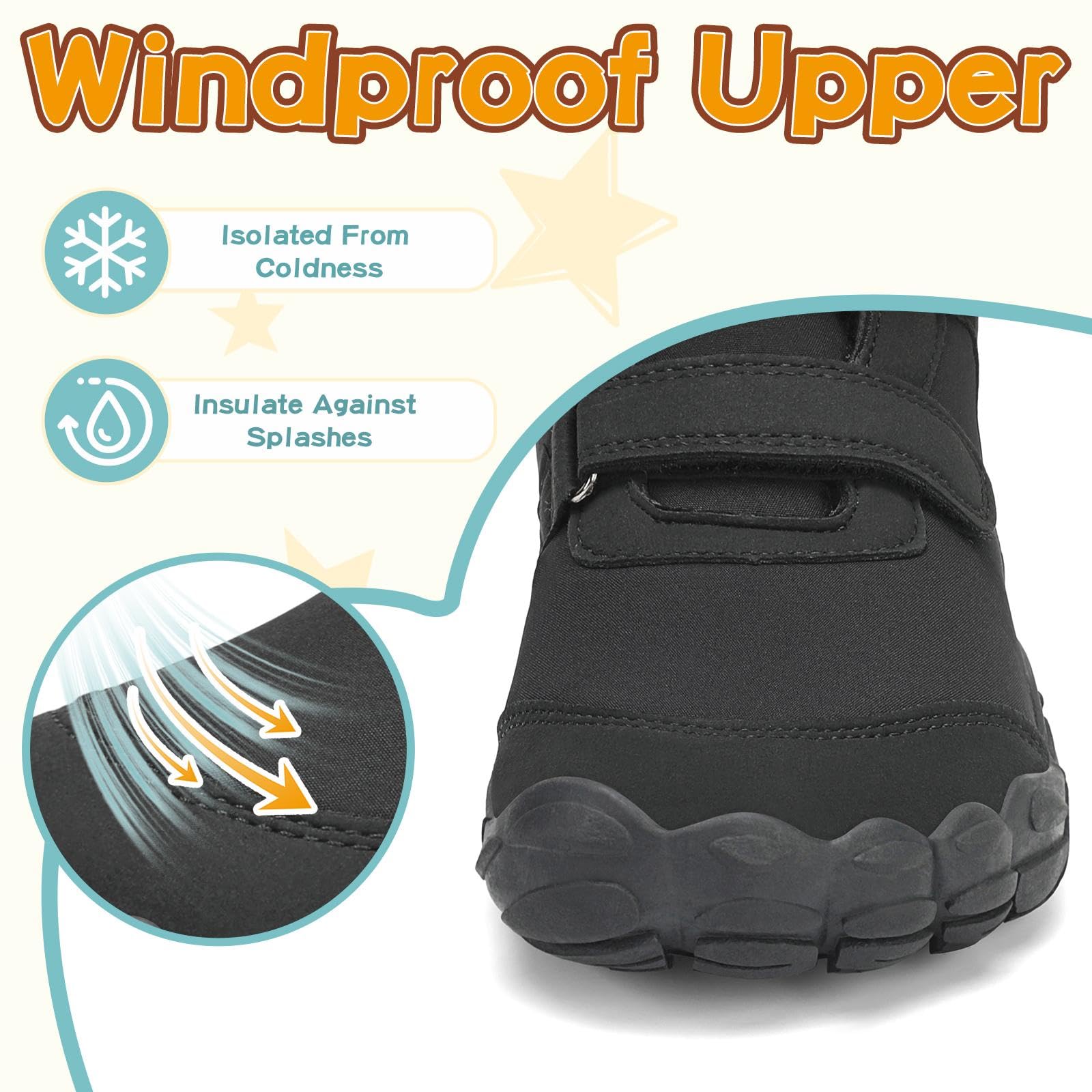Mishansha Barfußschuhe Kinder Winterschuhe Warm Gefüttert für Mädchen Jungen