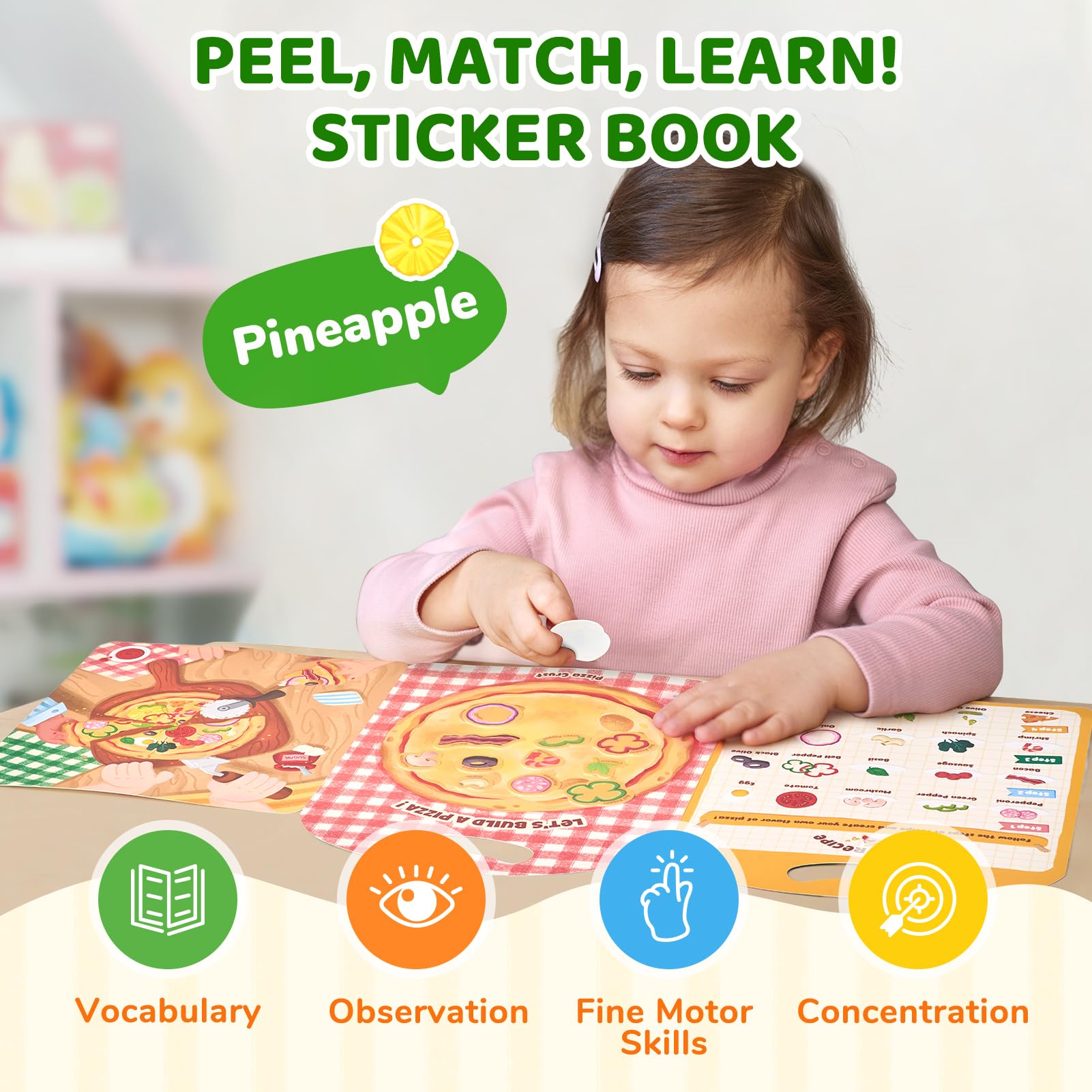 Activité Manuelle Animaux Livre Autocollants Réutilisable Pour Enfants 2-4 Ans – Activité Créative Avec Gommettes Mosaïque, Animaux, Formes (sans Ciseaux