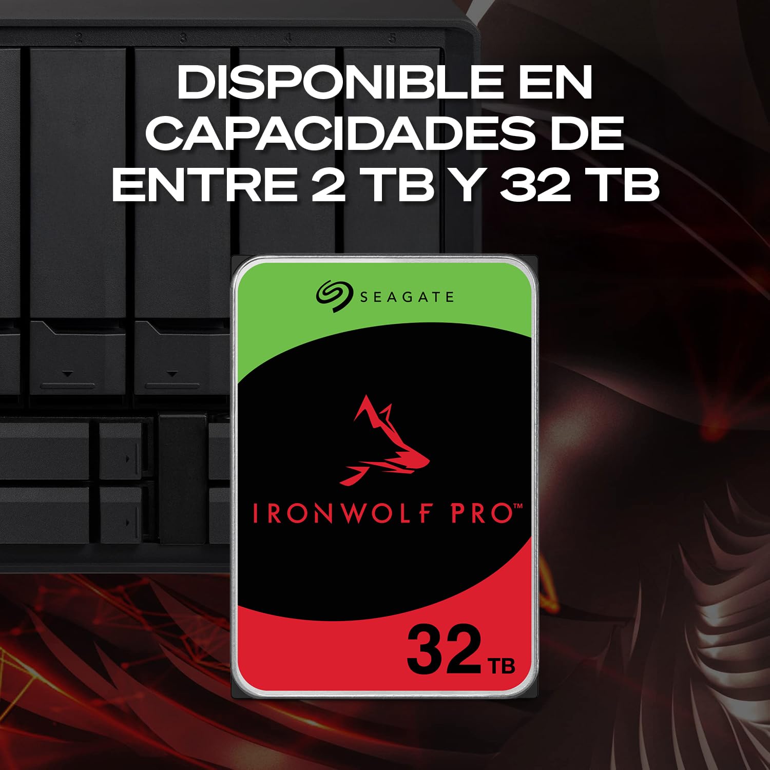 Seagate IronWolf Pro 8TB, Enterprise HDD NAS interno, CMR, SATA a 6 Gb/s, 7200 RPM, caché de 256 MB para almacenamiento conectado a red RAID, servicios Rescue, Paquete Abre-fácil (ST8000NTZ01)