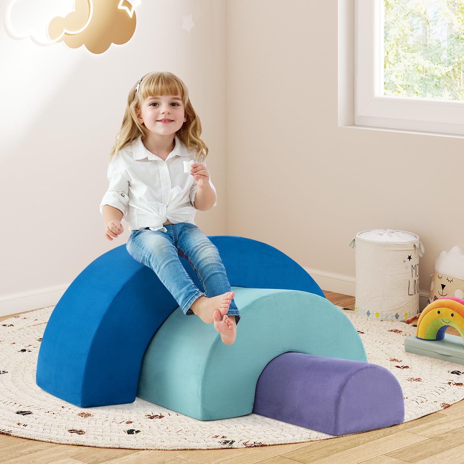 GOPLUS 3-TLG. Softbausteine, Großbausteine sind für Babys zum Klettern und Spielen geeigne, Schaumstoff Bausteine Kinderzimmer oder Spielzimmer