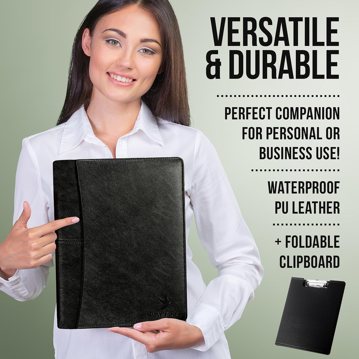 Generic Premium Leather Portfolio Folder Set, Professional Padfolio for Women & Men, Textured Synthetic Leather, Zippered Business Binder, Clipboard, Legal Pad, A4 Notepad Holder,Interviews, Meetings - Image 5