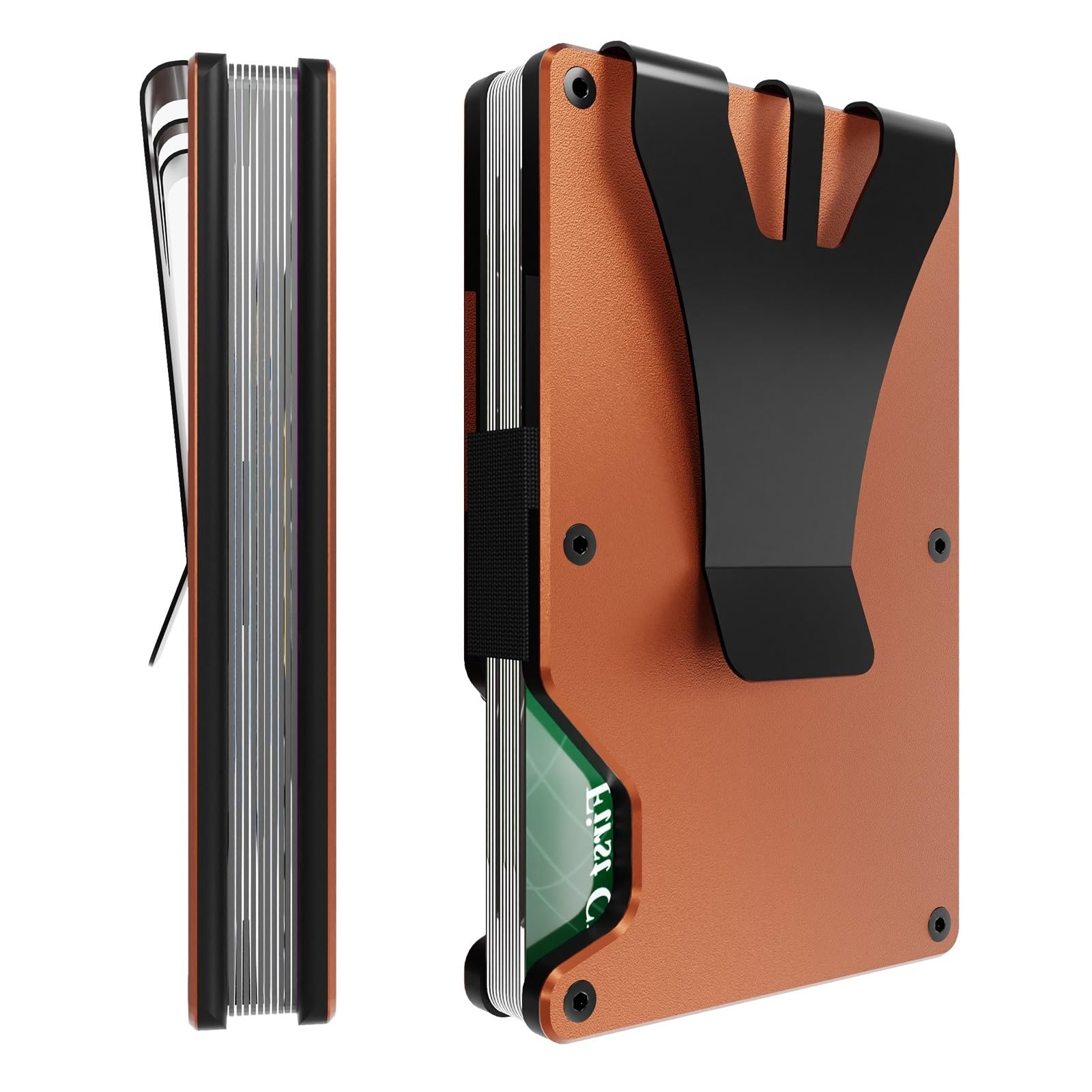 ETOFIXEE Slim Wallet for Men, Minimalist Wallet for Men, RFID Wallet for Men, Credit Card Holder, Metal Wallet with Money Clip, Mens Wallet(Deep