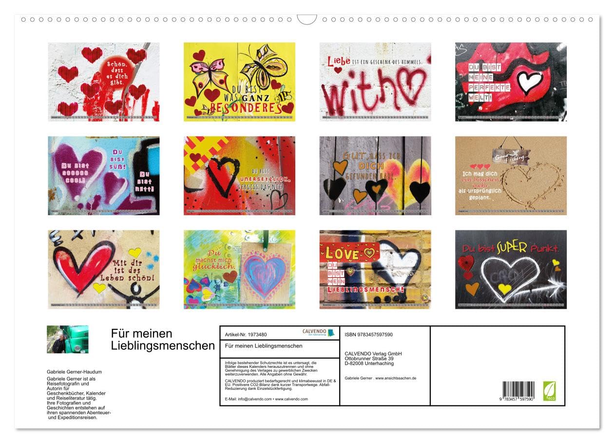 Für meinen Lieblingsmenschen (Wandkalender 2026 DIN A2 quer), CALVENDO Monatskalender: Das perfekte und besondere Geschenk für Deine Liebste oder Deinen Liebsten! (CALVENDO Menschen)