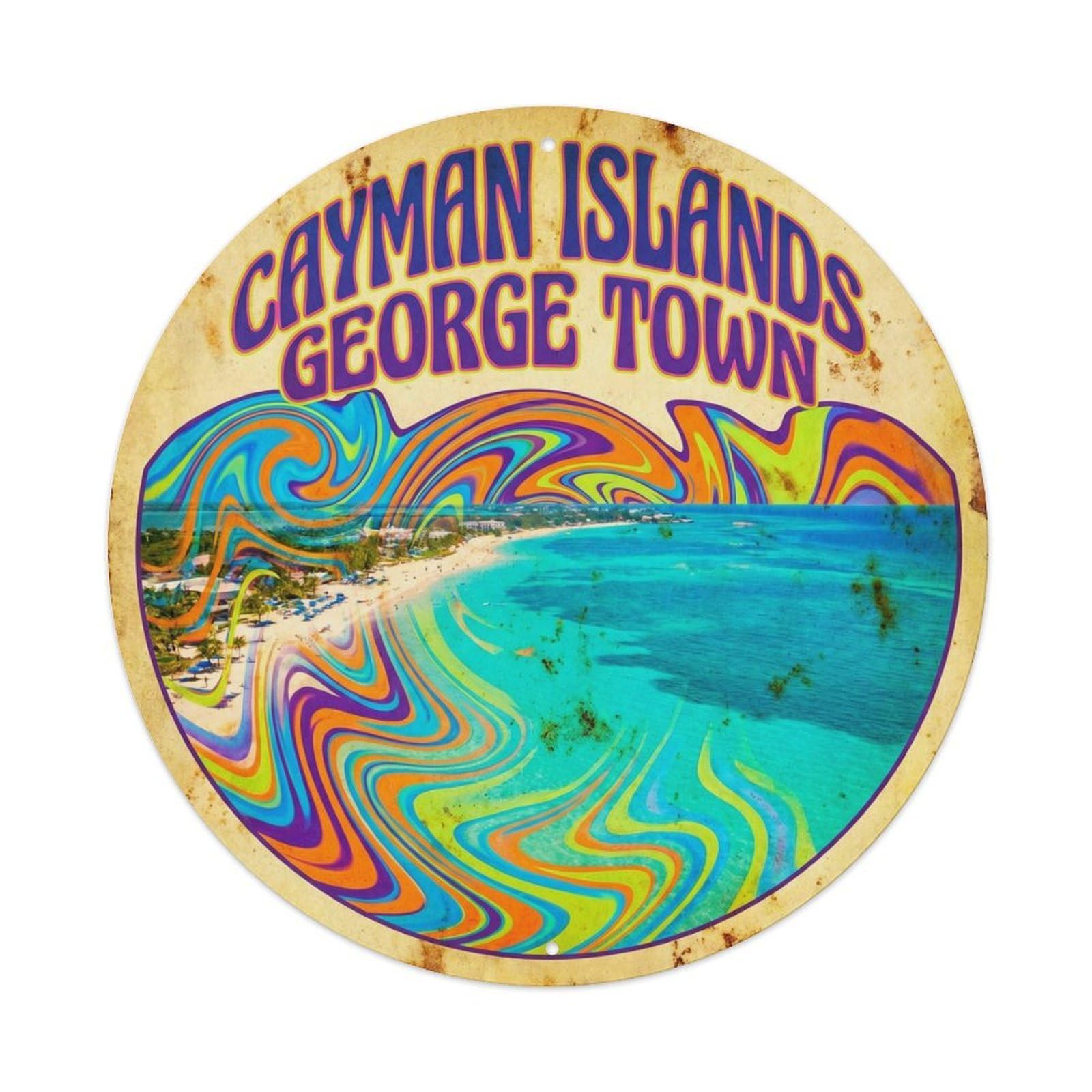 Cayman Islands Georgetown Island Resort Graphic Color Metal Tin Sign