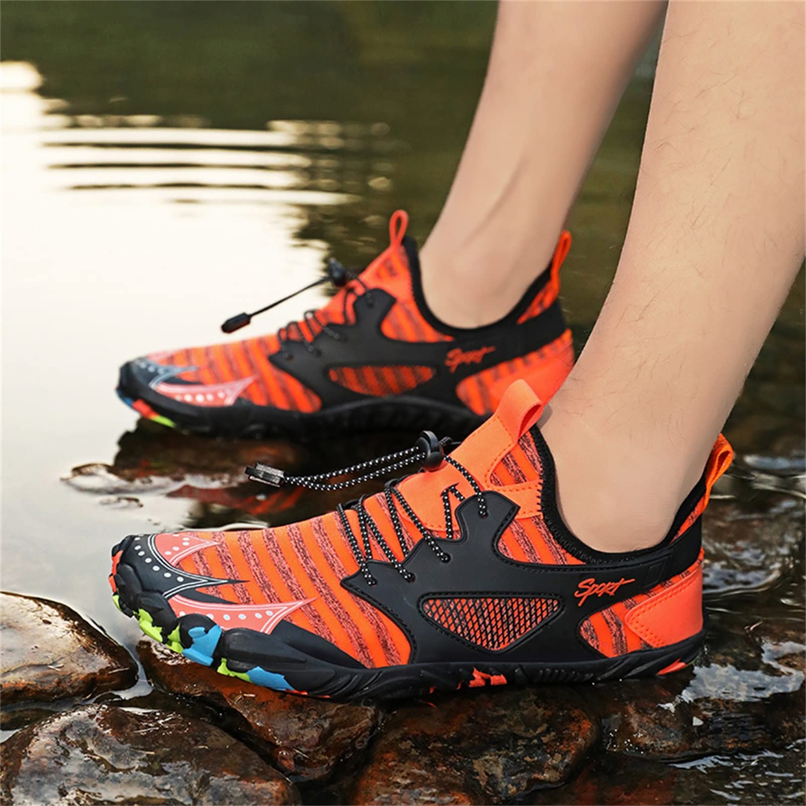 Genérico Zapatos Acuáticos Hombre Verano Zapatos de Agua Hombres de Secado Rápido de Natación y Buceo Senderismo y Rastreo Ligero Elástico con Cordones Deportivos para Hombres