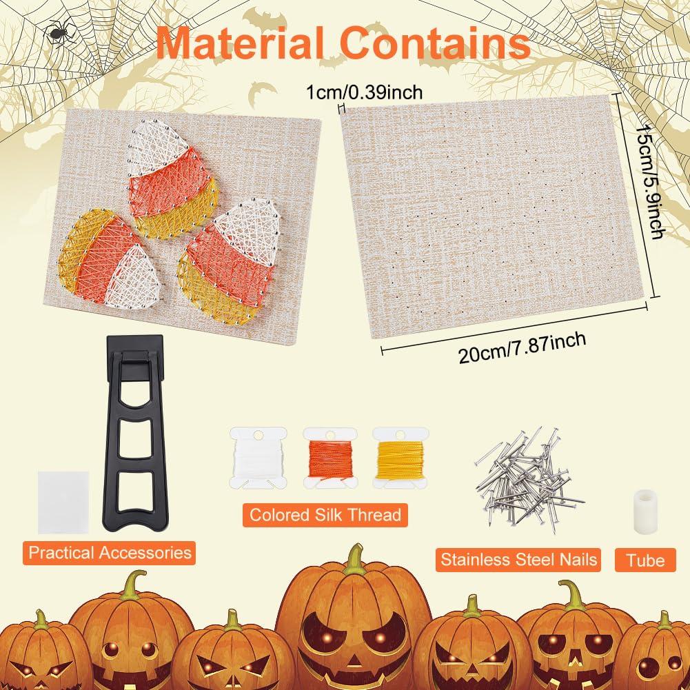 WEBEEDY DIY 3D String Art Kit for Adults Beginners Candy Corn String Art Kit DIY Adult Halloween Holiday Craft Project Wall Art