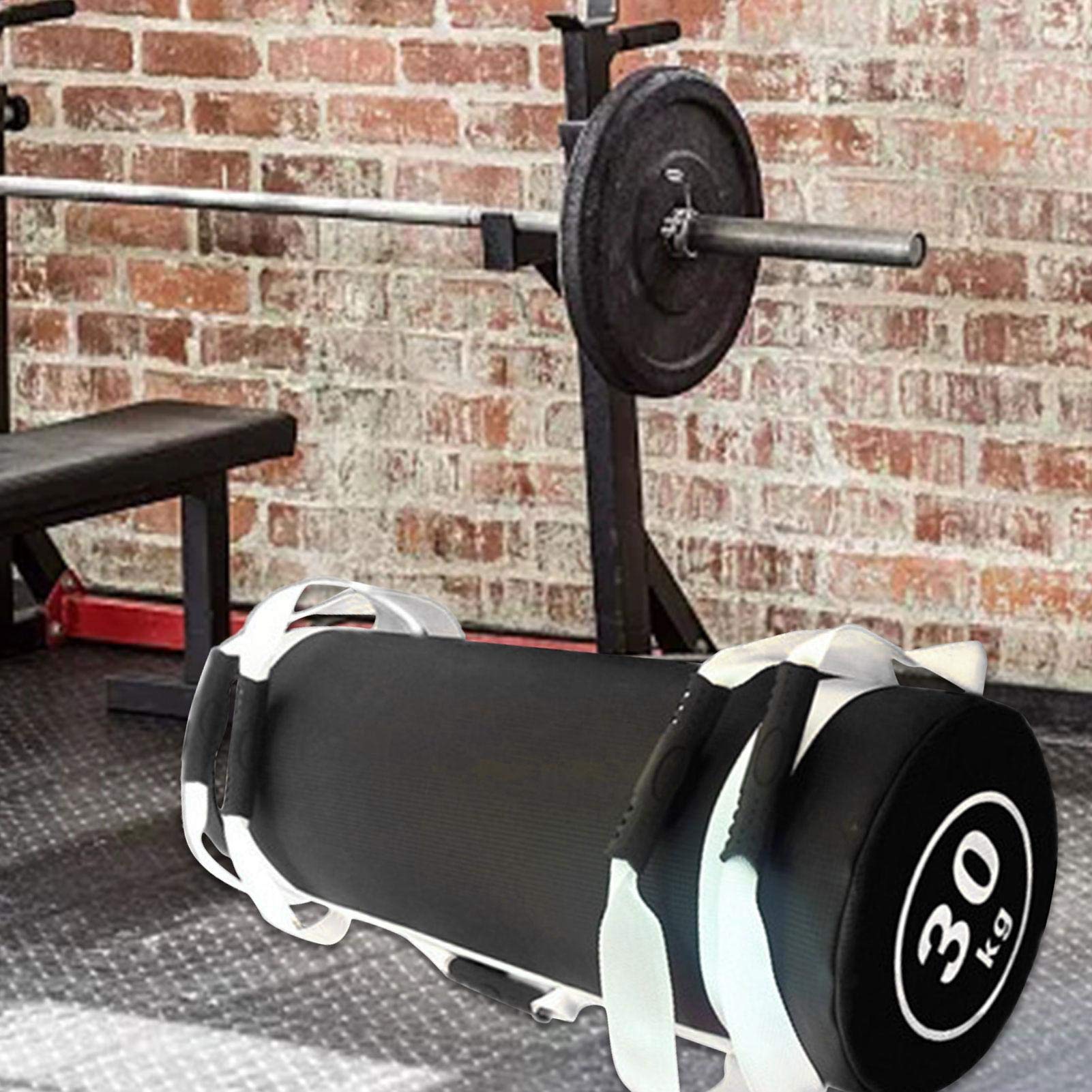 Sac de Sable Réglable 30kg Fitness avec Poignées pour Haltérophilie, Crossfit et Entraînement Fonctionnel