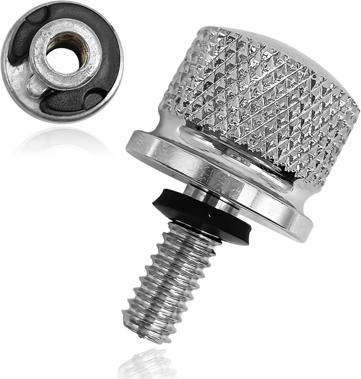 Stainless Motorcycle Seat Bolt Kit, 1/4-20 Thread Fender Seat Nut Kit Compatible with Harley Davidson 1996-2024, Silver