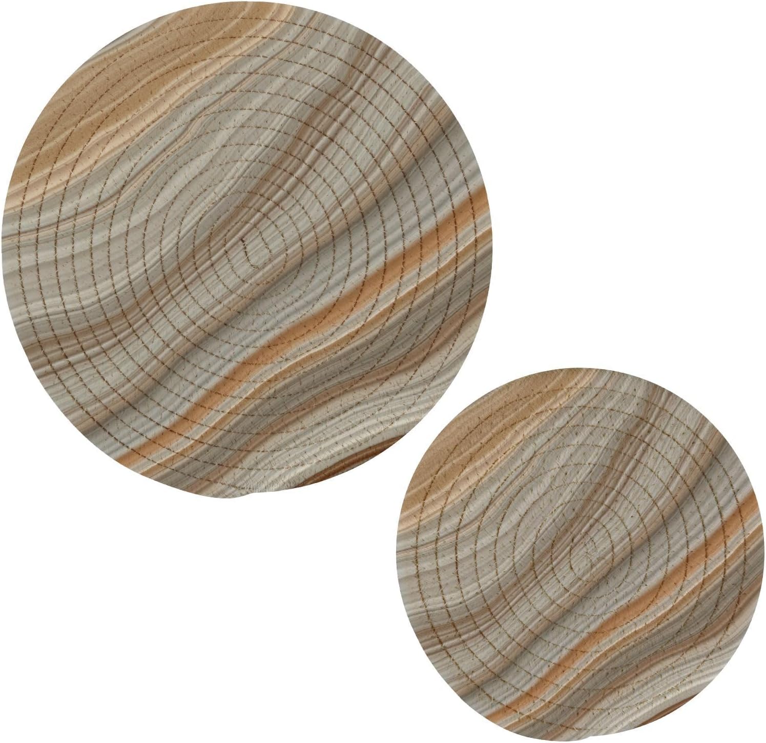 Grey Sandstone Texture Trivets for Hot Dishes, Hot Pots and Pans, Cotton Woven Pot Holders for Kitchen Countertops, Table, 2 Pcs Heat Resistant Hot Pads, 7"+9.5"