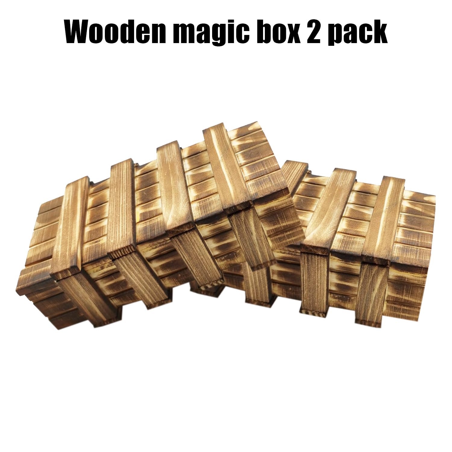 Confezione regalo in legno Nizirioo, 2 pezzi, scatola regalo magica per regali in denaro, con 2 scomparti sicuri, grande enigma per regali in denaro, buoni, gioielli, gioco d'azzardo