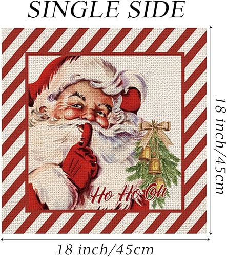 Miniatura 2 de GAGEC Juego de 4 fundas de almohada de Feliz Navidad, bastones de caramelo, alce, Papá Noel, paseos en trineo, invierno, decoración al aire libre,