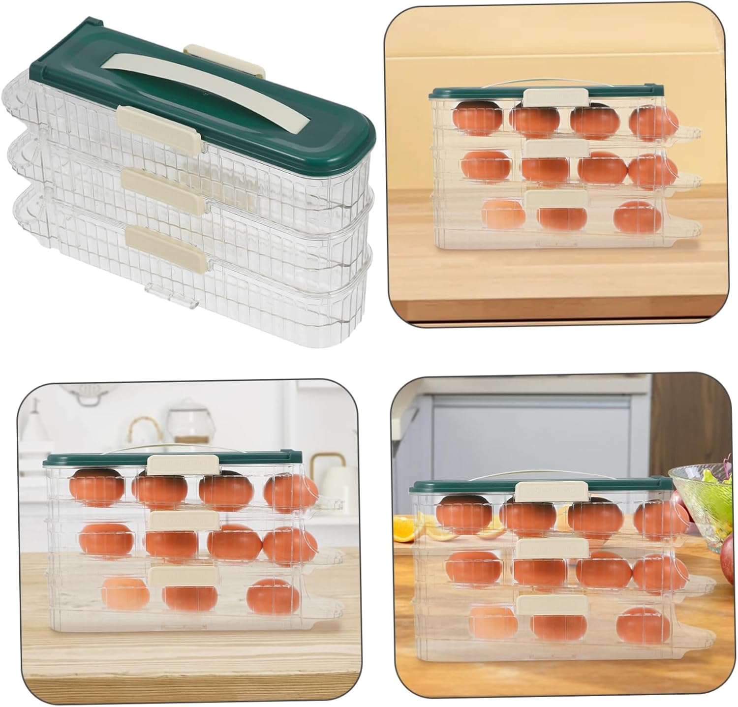 Automatic Rolling Egg Rack for Refrigerator Plastic Egg Tray Side Door Sealing Soda Can Dispenser