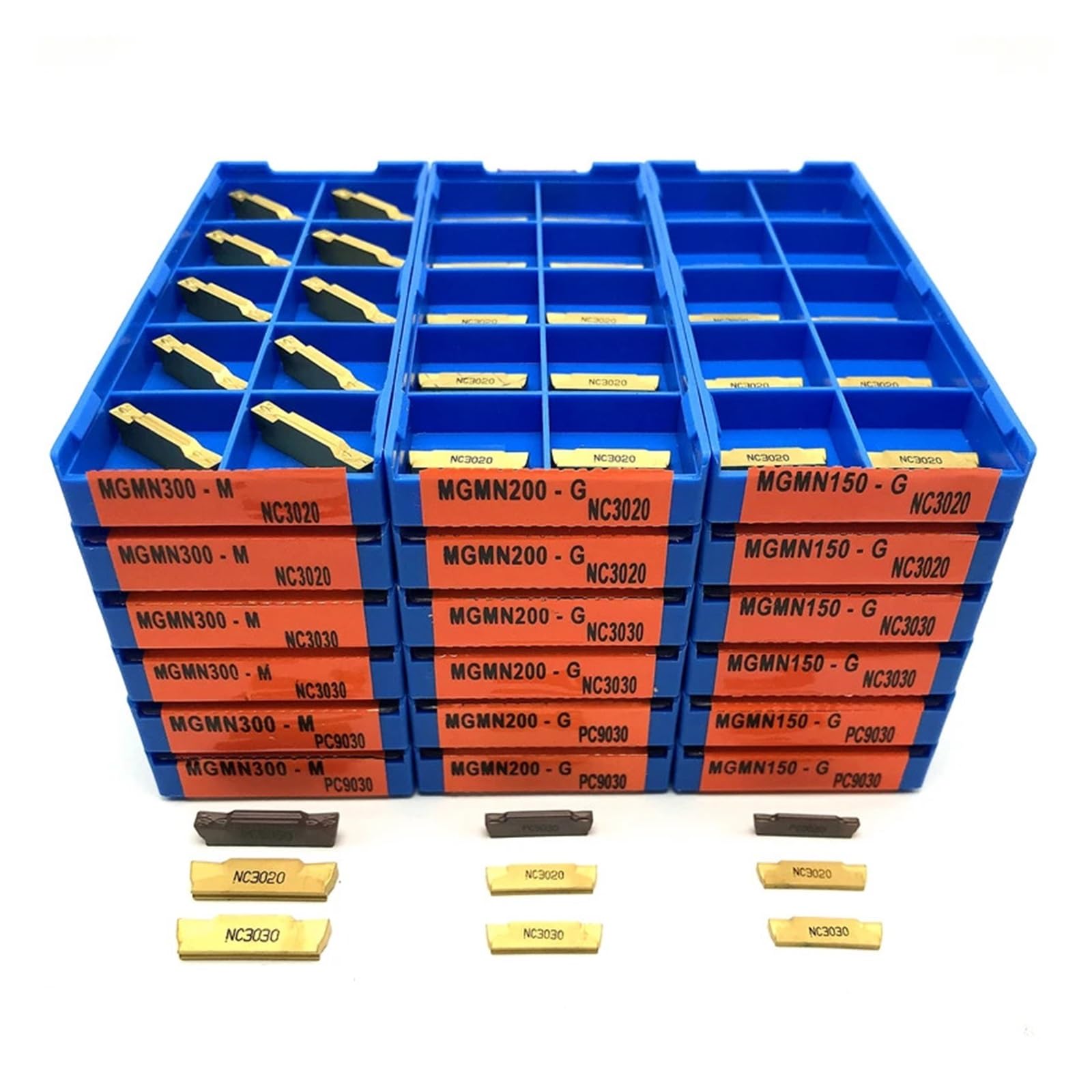 Lathe Tool Kit, MGMN150 MGMN200 MGMN300 MGMN400 MGMN500 Grooving Insert Lathe Tool CNC for External Holder MGEHR Cutting for Woodturning(MGMN250,NC3030)