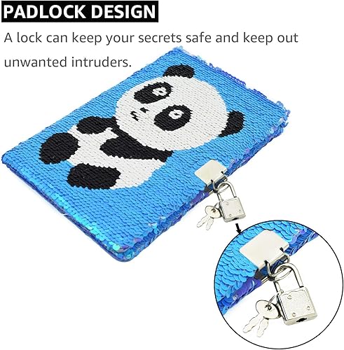 Vista 11 de VIPbuy Magic - Diario de viaje reversible con lentejuelas, diario de viaje con cierre y llave para niños y niñas, tamaño A5 (8.5 x 5.5 pulgadas), 78