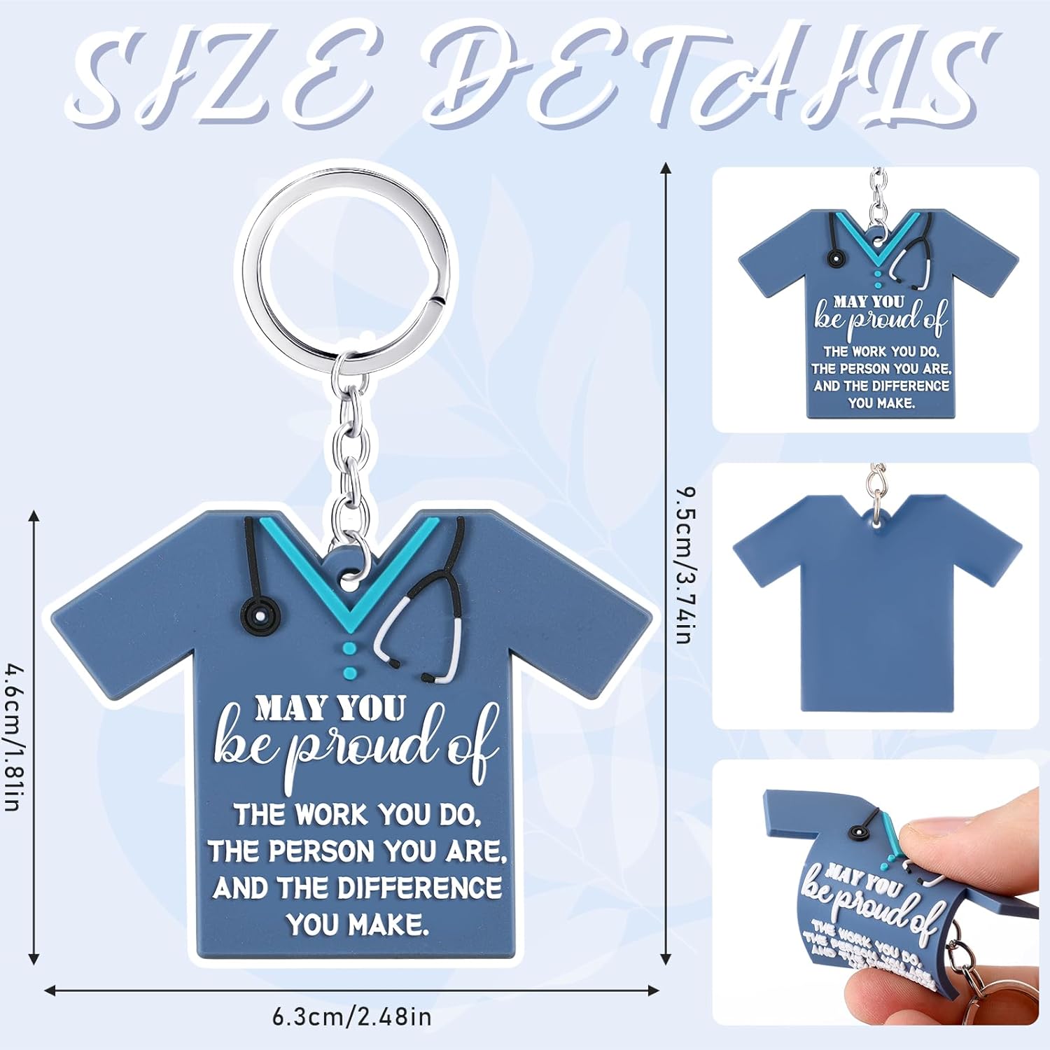 Sureio 24 Sets Nurse Keychain Nurse Week Medical Assistant Employee Appreciation Thank You Gift Cards and White Organza Bags Women Doctor Appreciation - Image 2