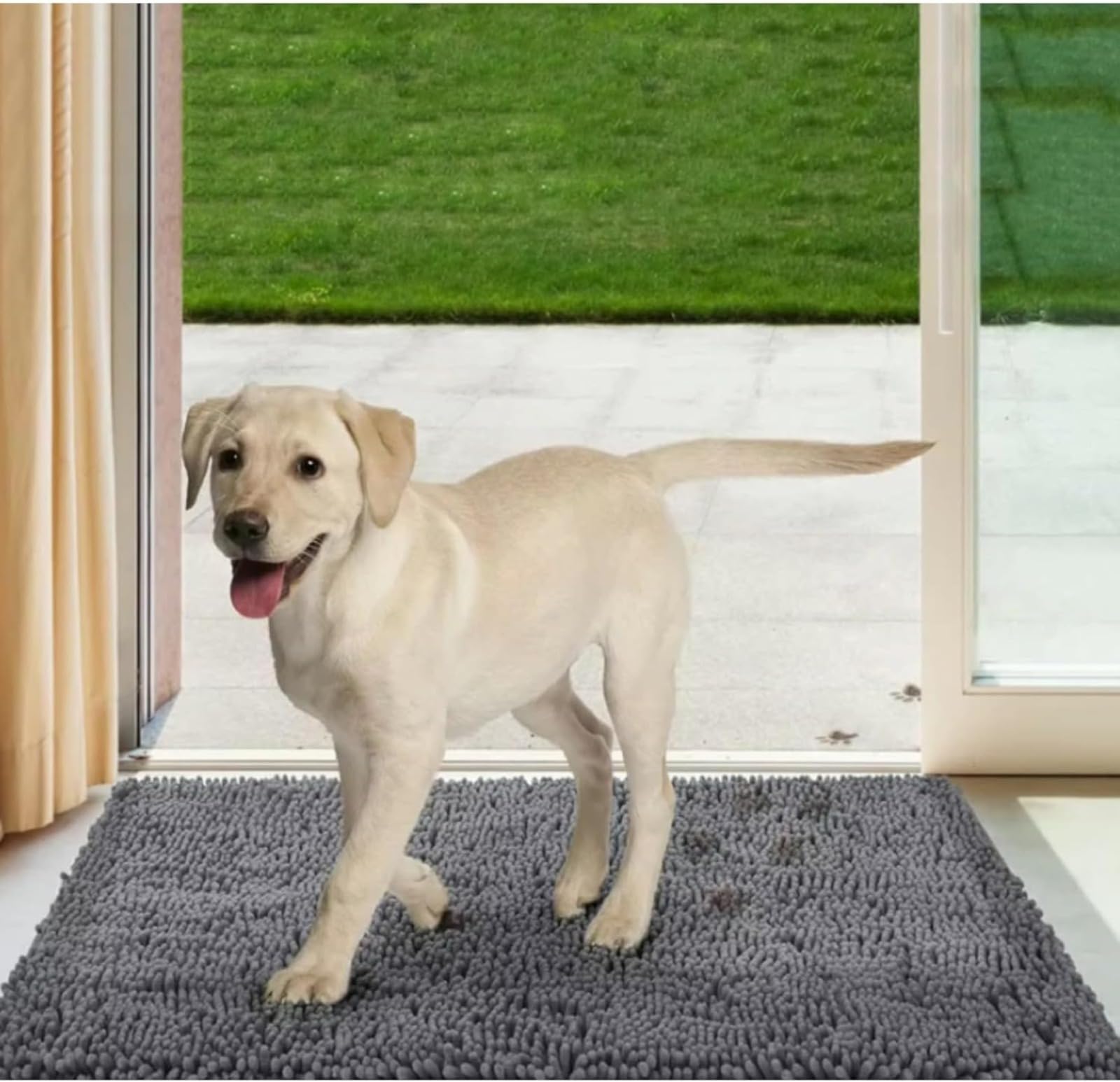 Tapis Ultra-Absorbant pour Pattes d'animaux - Tapis d'Entrée Absorbant Anti-Dérapant, Tissu Doux pour Confort des Pattes, Anti-Dérapant à Base Texturée, Coutures Renforcées, Multizones Utiles