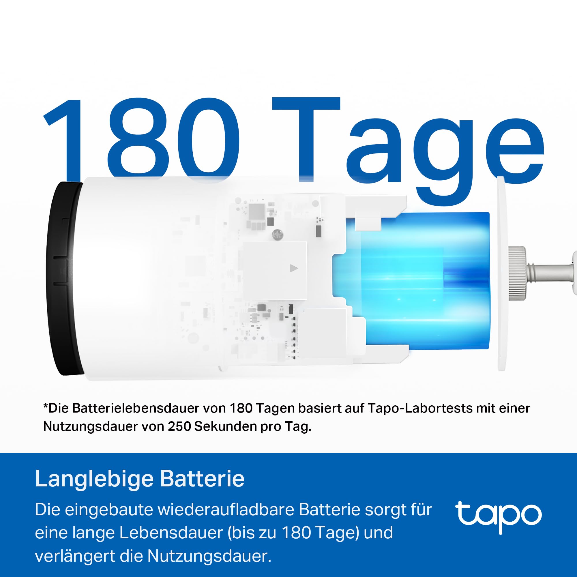 Tapo C410 Überwachungskamera Aussen Akku, 2K Auflösung, Farbnachtsicht, 6400-mAh intergrierte Akku, 2-Wege-Audio, Personenerkennung, Alexa&Google Assistant, 2,4 GHz WLAN, lokaler Speicher ohne ABO