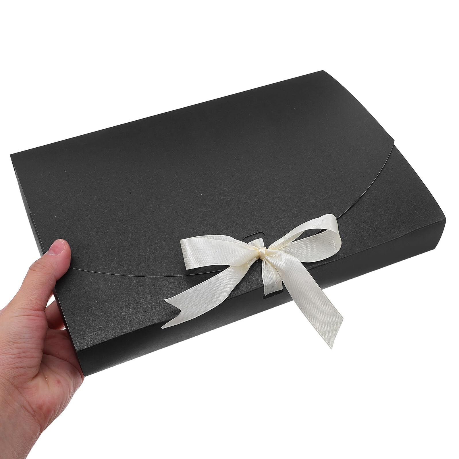SEWACC 20 Stück Geschenkboxen für Schals und Hemden Schwarze Papierboxen mit Schleife Stabile Verpackung für Hochzeits und Geburtstagsgeschenke Vielseitige Aufbewahrung für Dessous und