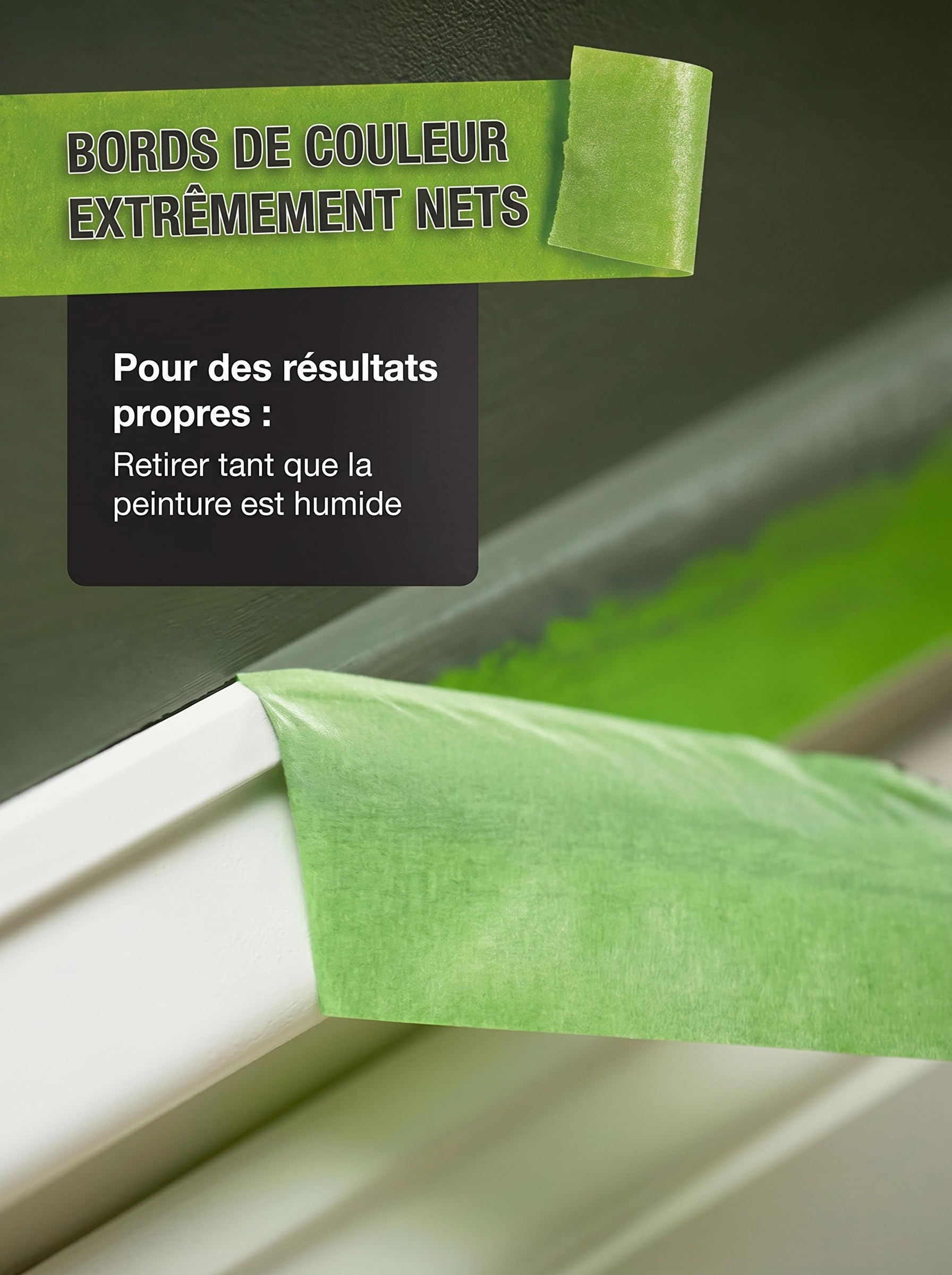 FrogTape Multi Surface Ruban de Masquage 36mm x 55m lot de 3, Adhésif Peintre avec Technologie PaintBlock, Lignes Nettes, Enlèvement Sans Résidus, Scotch Peinture pour Bois Verre Métal, Vert