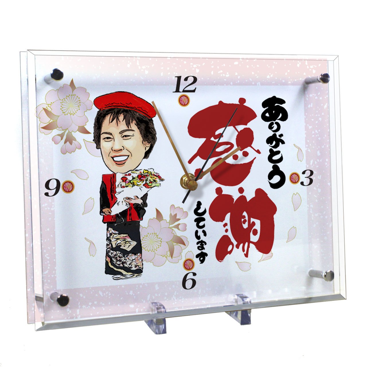 Amazon.co.jp: 還暦祝い プレゼント 似顔絵時計 大サイズ N-11
