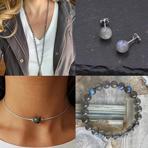 Miniatura 5 de 60 cuentas de piedras preciosas naturales de 0.236 pulgadas (0.236 in), cuentas redondas sueltas para fabricación de joyas con cordón elástico de