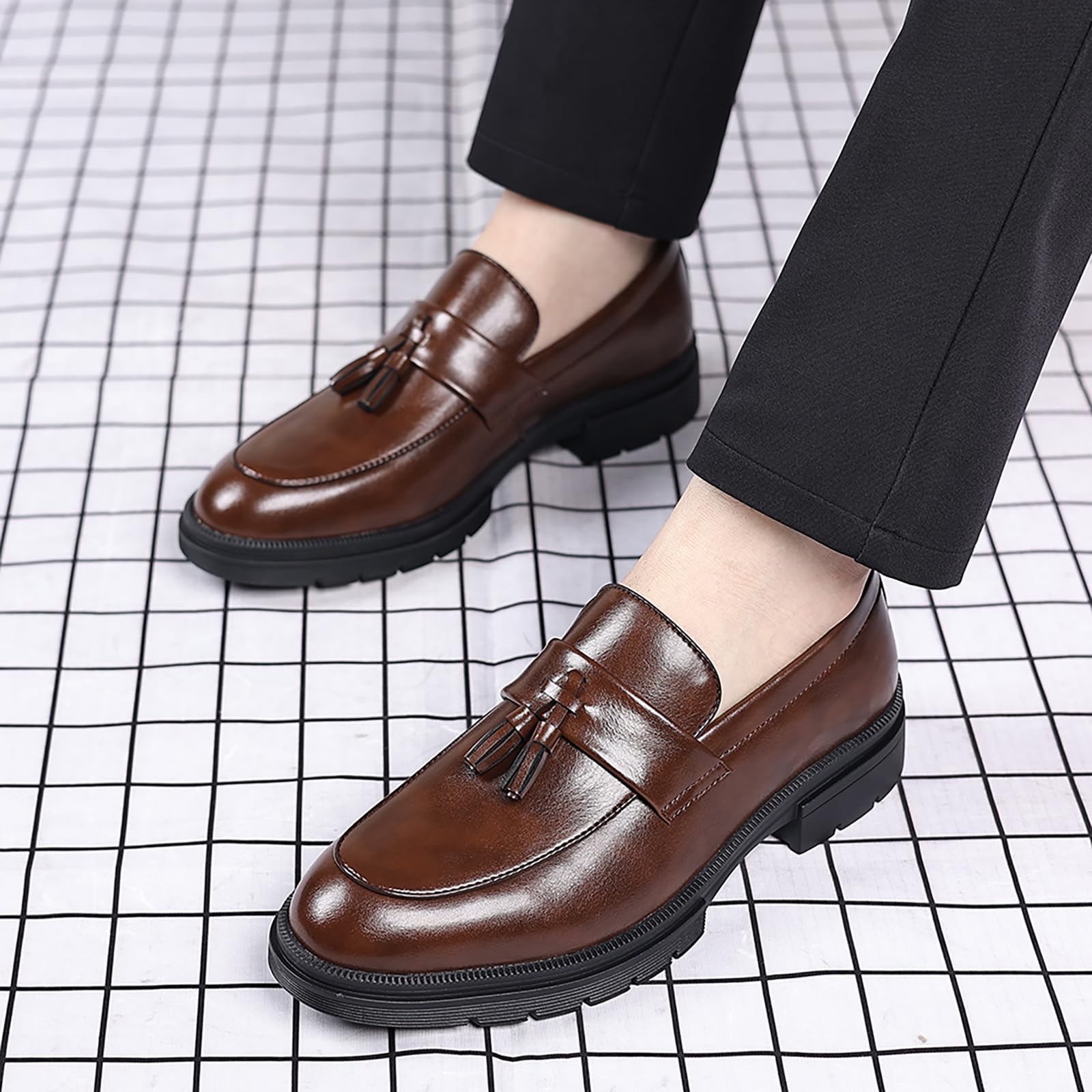 Mocasines De Vestir para Hombre con Borla, Zapatos Formales Tipo Penny para El Trabajo