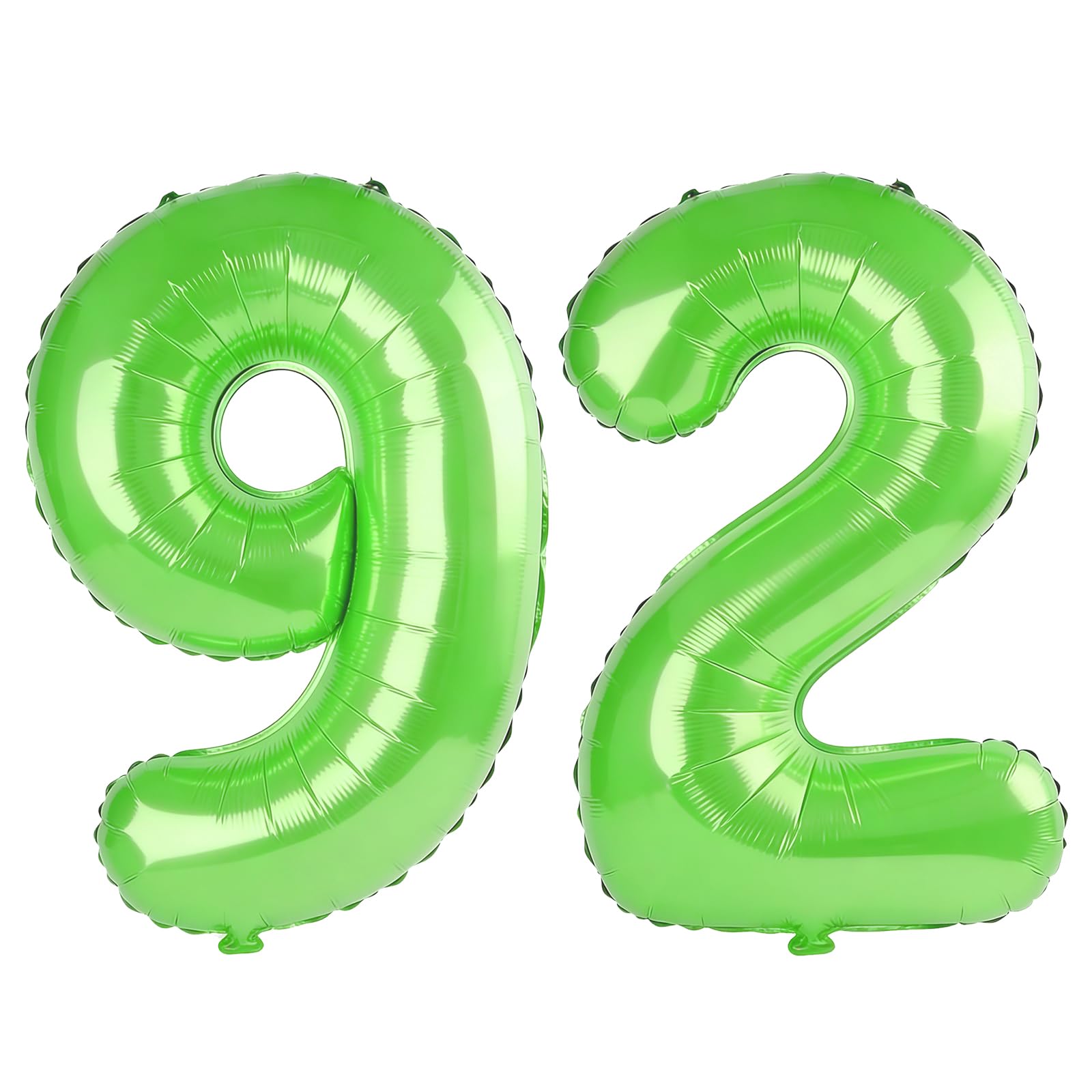 40 Inch Number 92 Balloons for 92nd Birthday Party Decorations,0-100 Fruit Green Large No.92 Digital Balloons for Women Men and Grandpa Grandma, Helium Foil Number Balloons for Wedding Anniversary