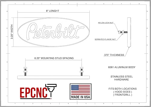 Miniatura 6 de Placa emblema con logo y nombre de Peterbilt, personalizada, accesorio de aluminio 6061 CNC, para defensa y rejilla