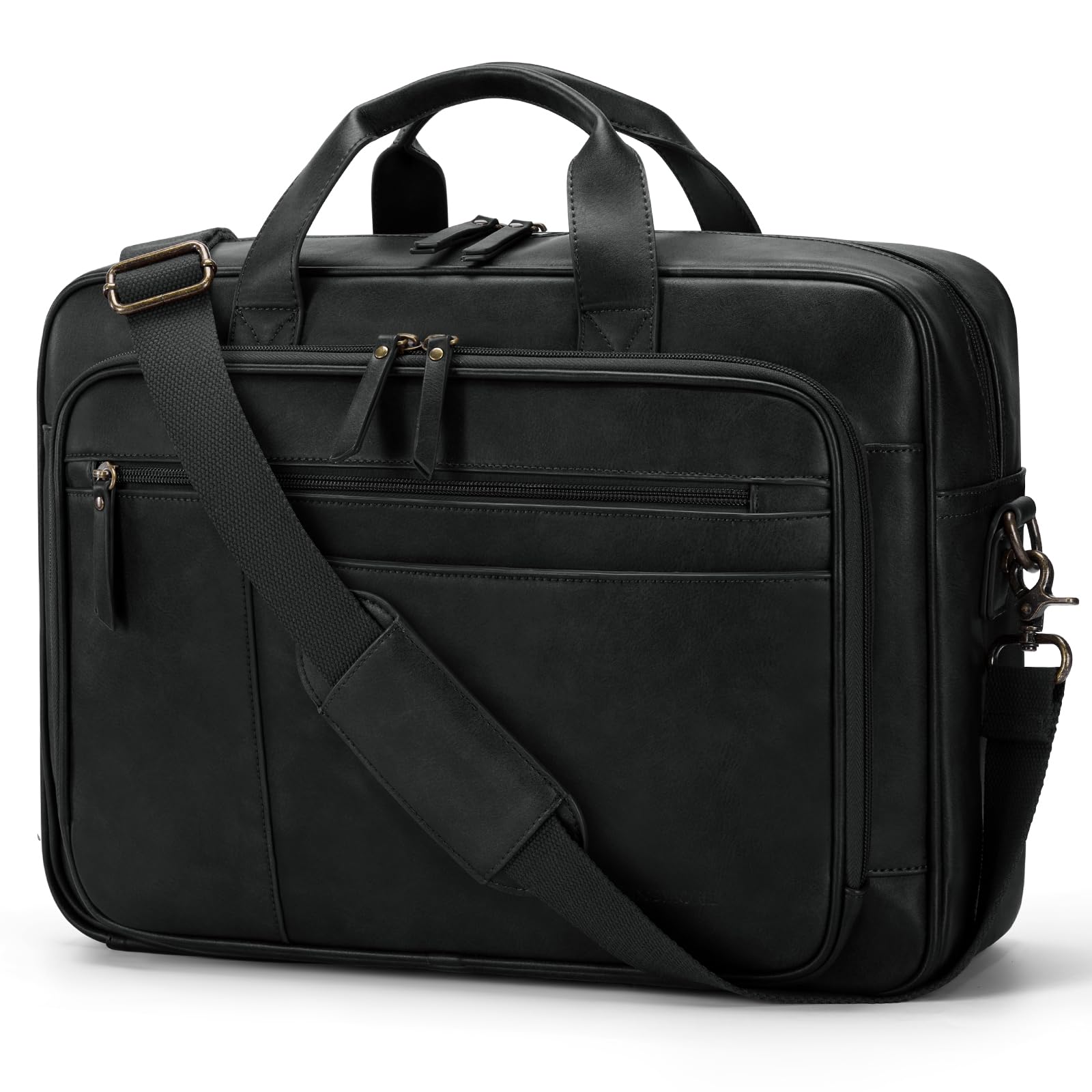 RAINSMORE Messenger Bag for Men 16 Inch Laptop Bag Vintage Leather Laptop Bag Waterproof Computer Briefcase Retro Satchel Bag