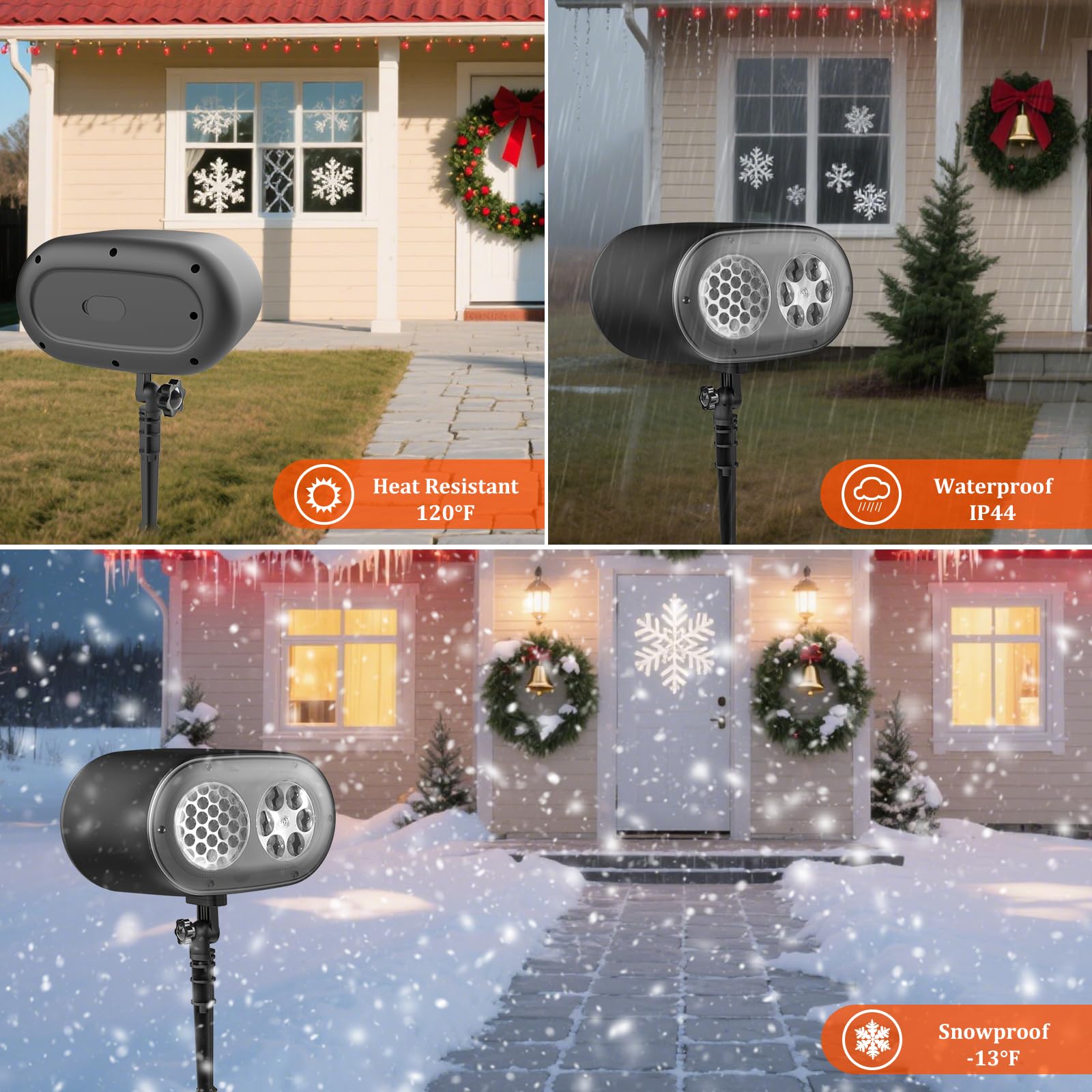Luci del proiettore di Natale di Halloween, luci del proiettore a LED per esterni impermeabili con 12 diapositive di animazione HD, luci di proiezione per le vacanze Paesaggio decorativo per la festa