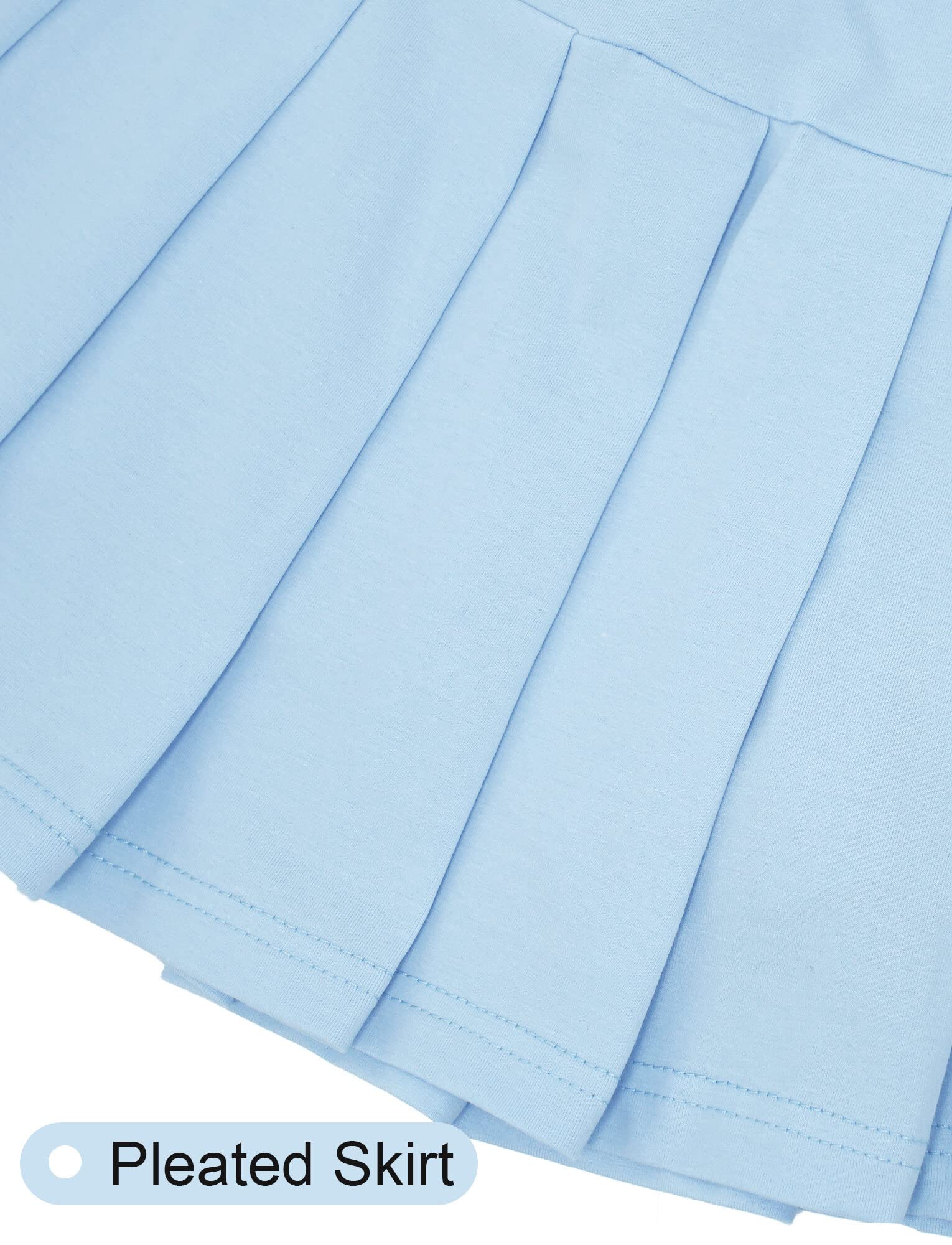 SEAUR Kinder Mädchen Faltenrock Schulmädchen Skater Rock mit Hose Einfarbig Sportrock Tennis Basic Plissee Röcke Süß Baumwolle - 100-155cm