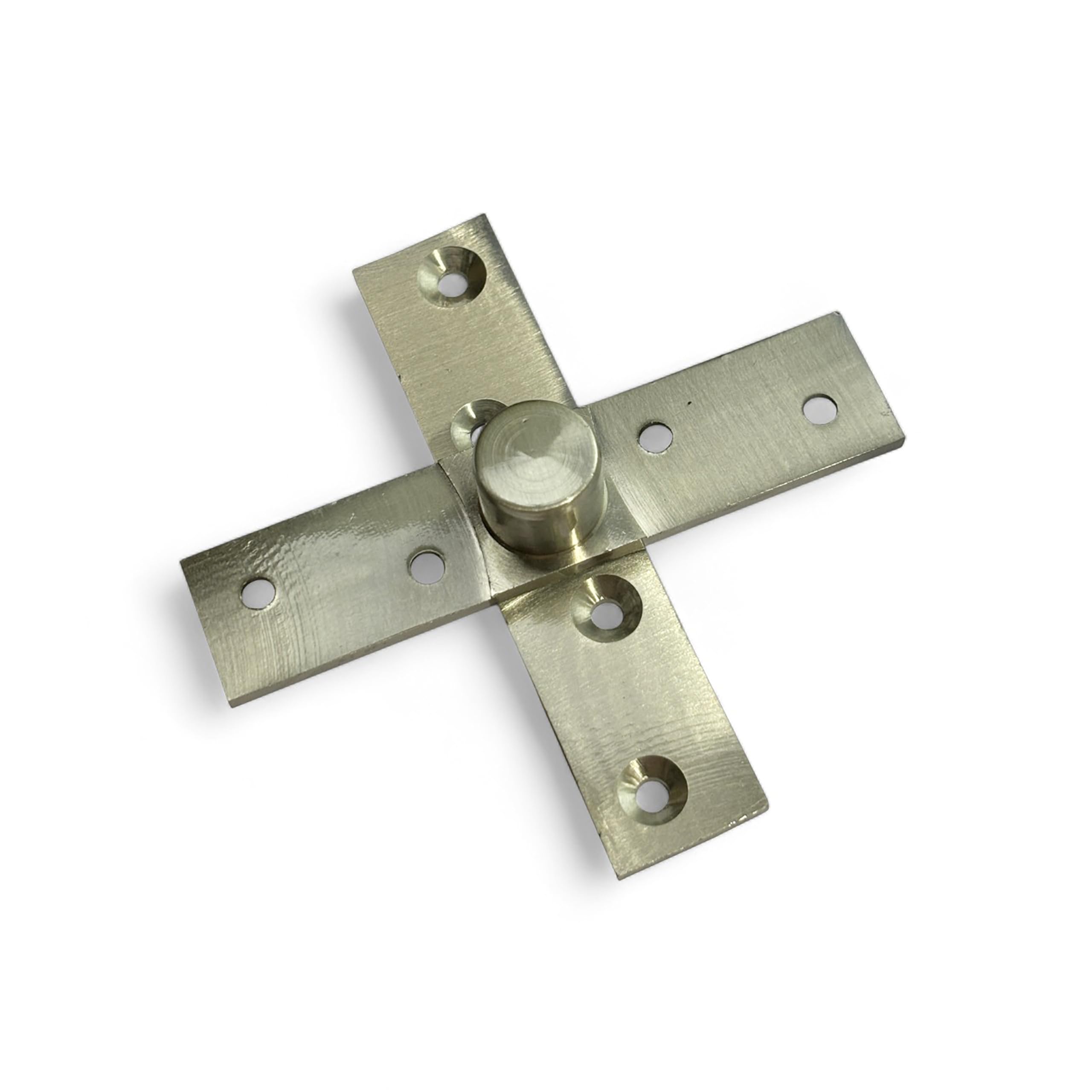 Moksh Plus Brass Bearing Pivot Hinges 3 Inch X 3/4 Inch for Smooth 360 Degree Rotation for Revolving Door Pivot Hinges S.S. Finish (Pack of 1 Pcs.) (Centre)-image-44