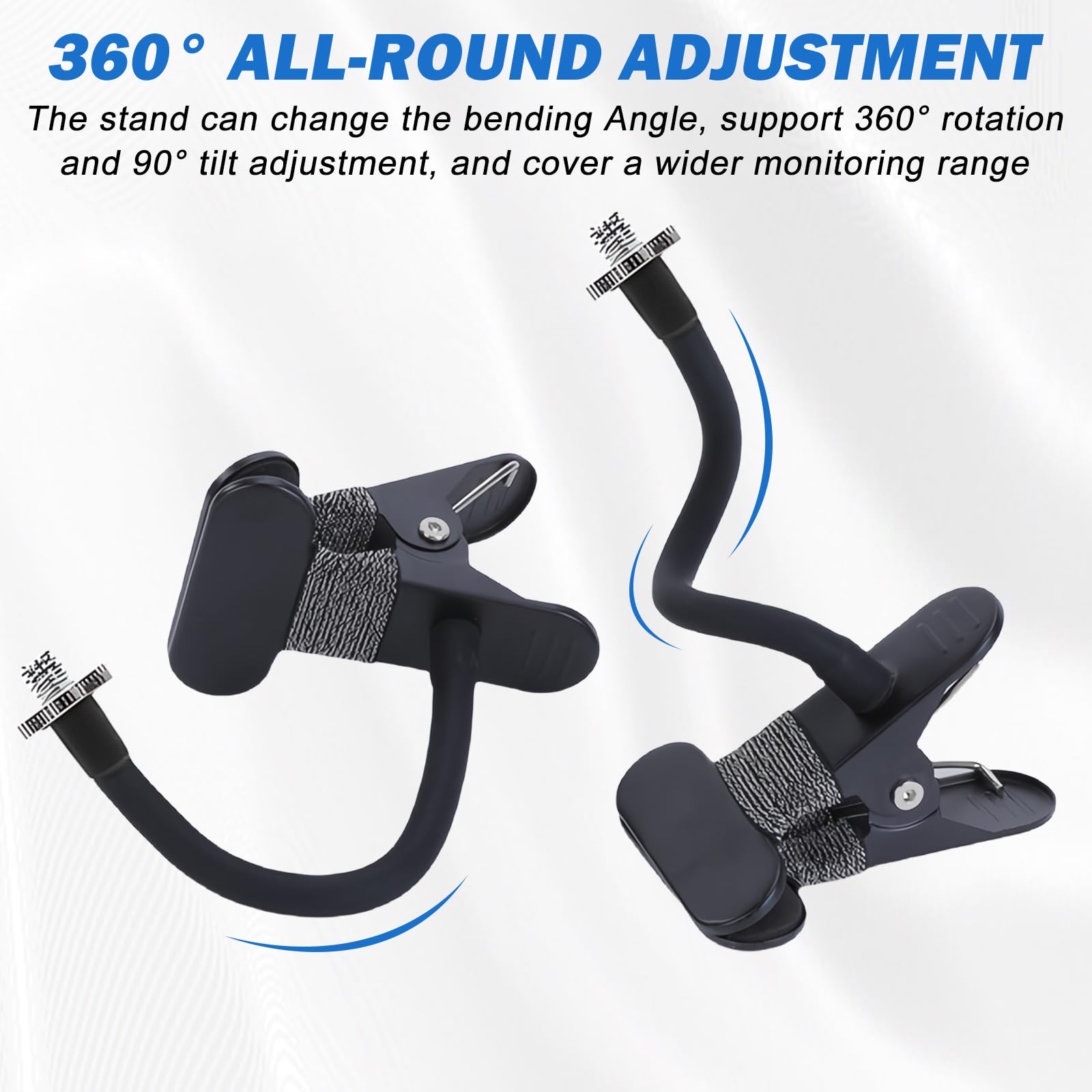 Lot de 3 supports flexibles pour caméra Eufy Cam 2C/2C Pro/3/3C, support de serrage universel en métal pour EufyCam 1/2/EufyCam E, support de mât flexible pour Arlo Ultra/Ultra
