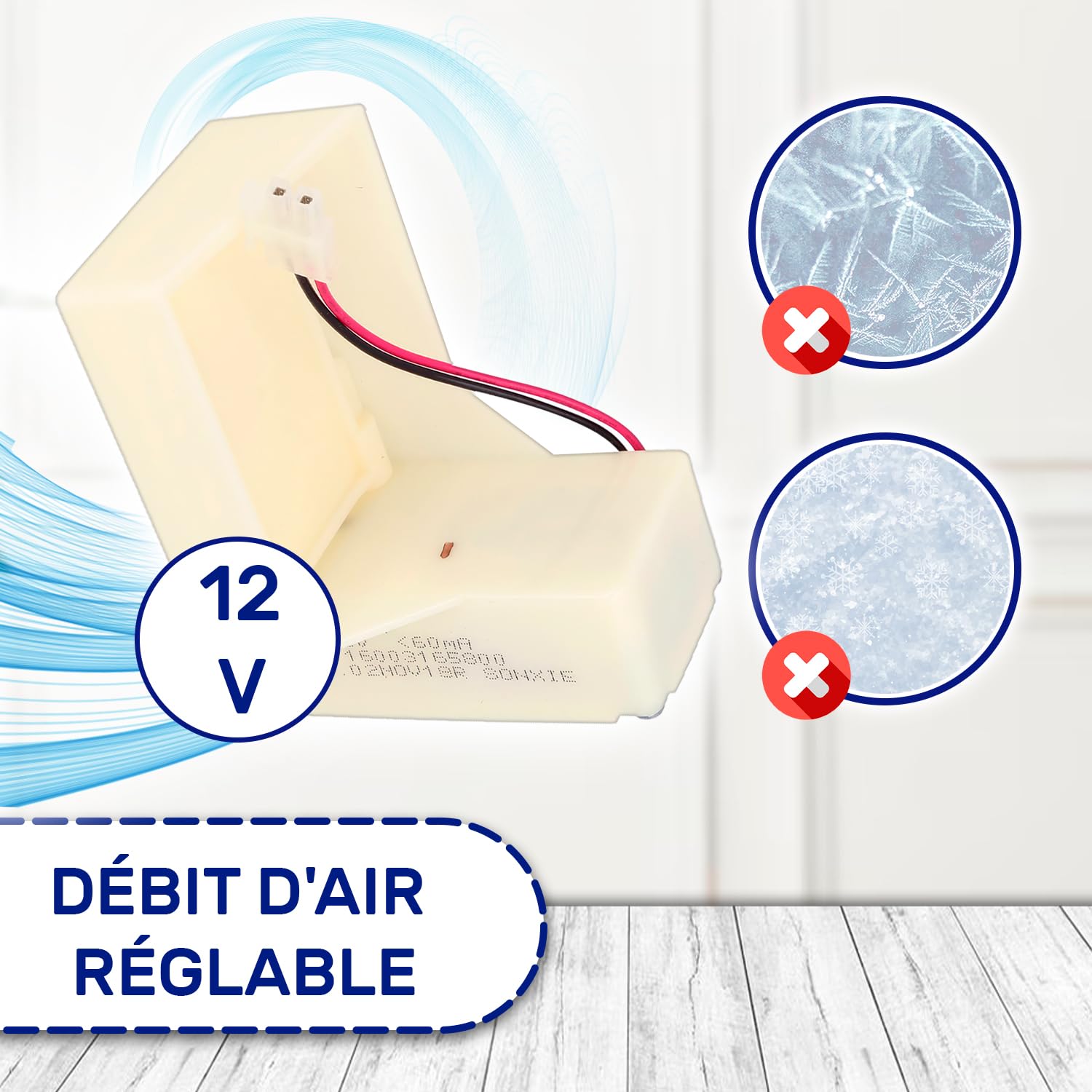 Clapet D'air pour Frigo Congelateur DC12V avec Code Original C00480597 488000480597 pour Whirlpool pour Indesit - Garantie de 10 Ans - MONTERAL