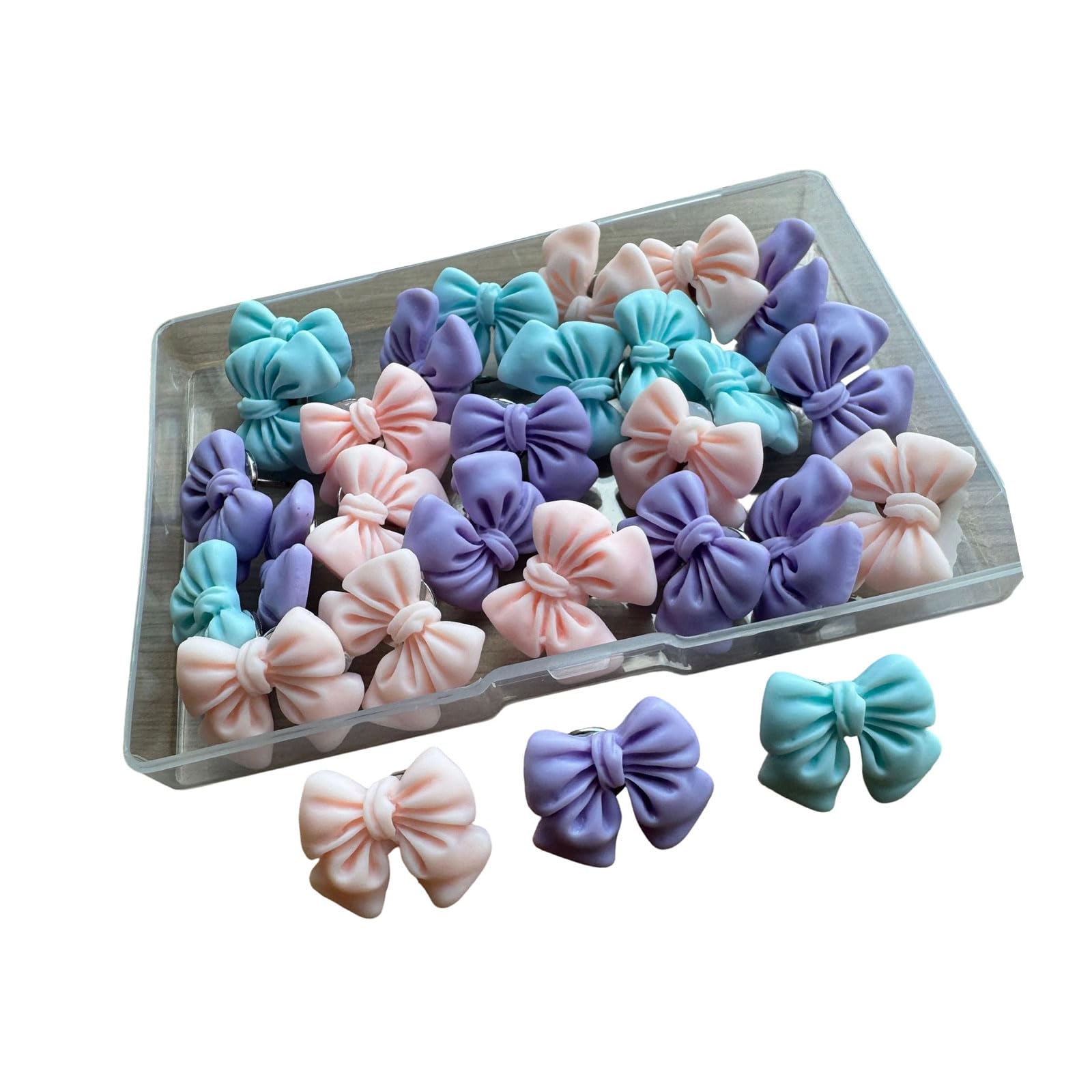 Bowknot Theme Thumbtacks Safe Design Push Pins with Box for Home Decoration Bulletin Board Pins