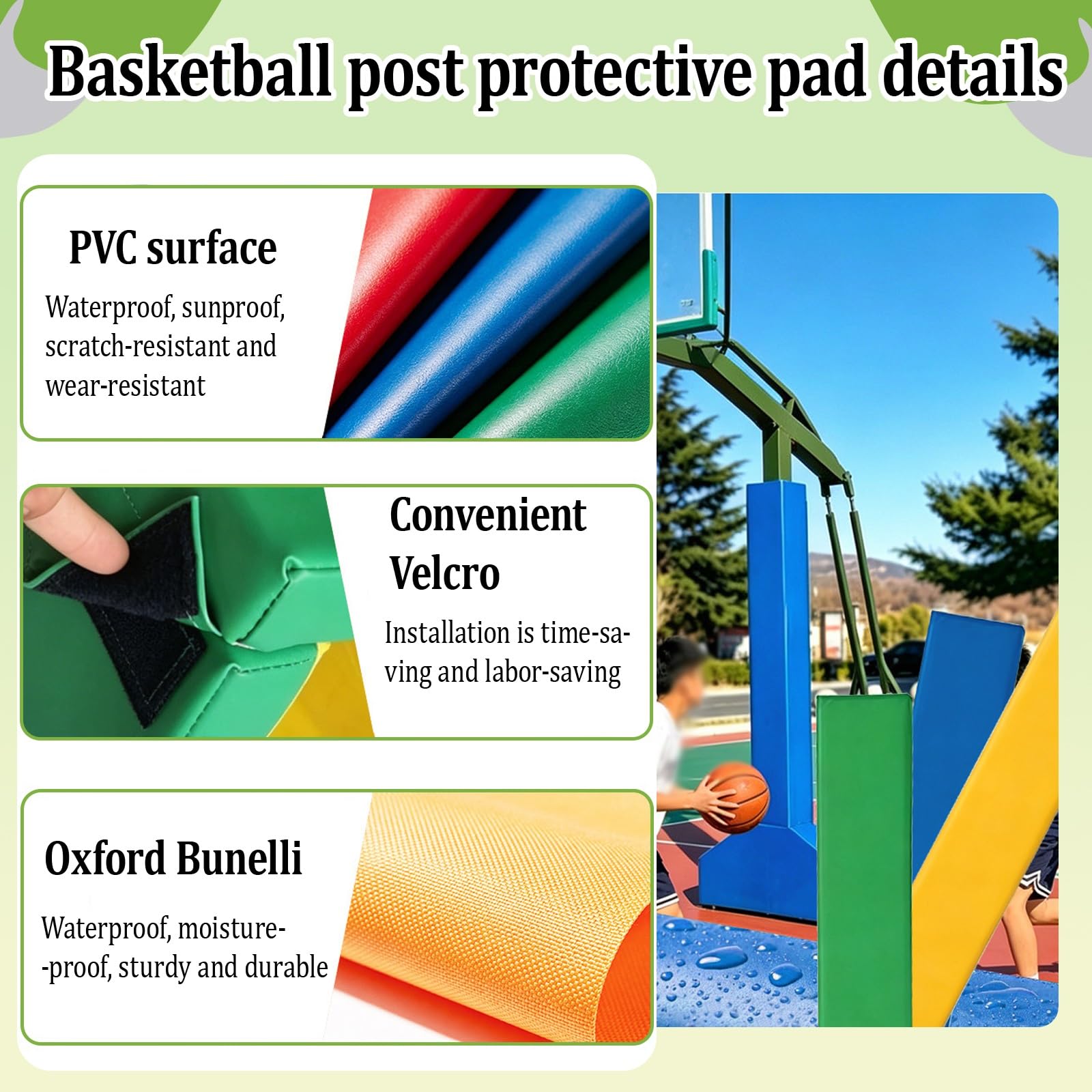 Protector Universal Para Postes De Canasta De Baloncesto,Cubierta De Seguridad 4 Lados Contra Impactos,Cojín Acolchado Impermeable,Para Gimnasio Escuela Garaje(Orange,13x13in(33x33cm))