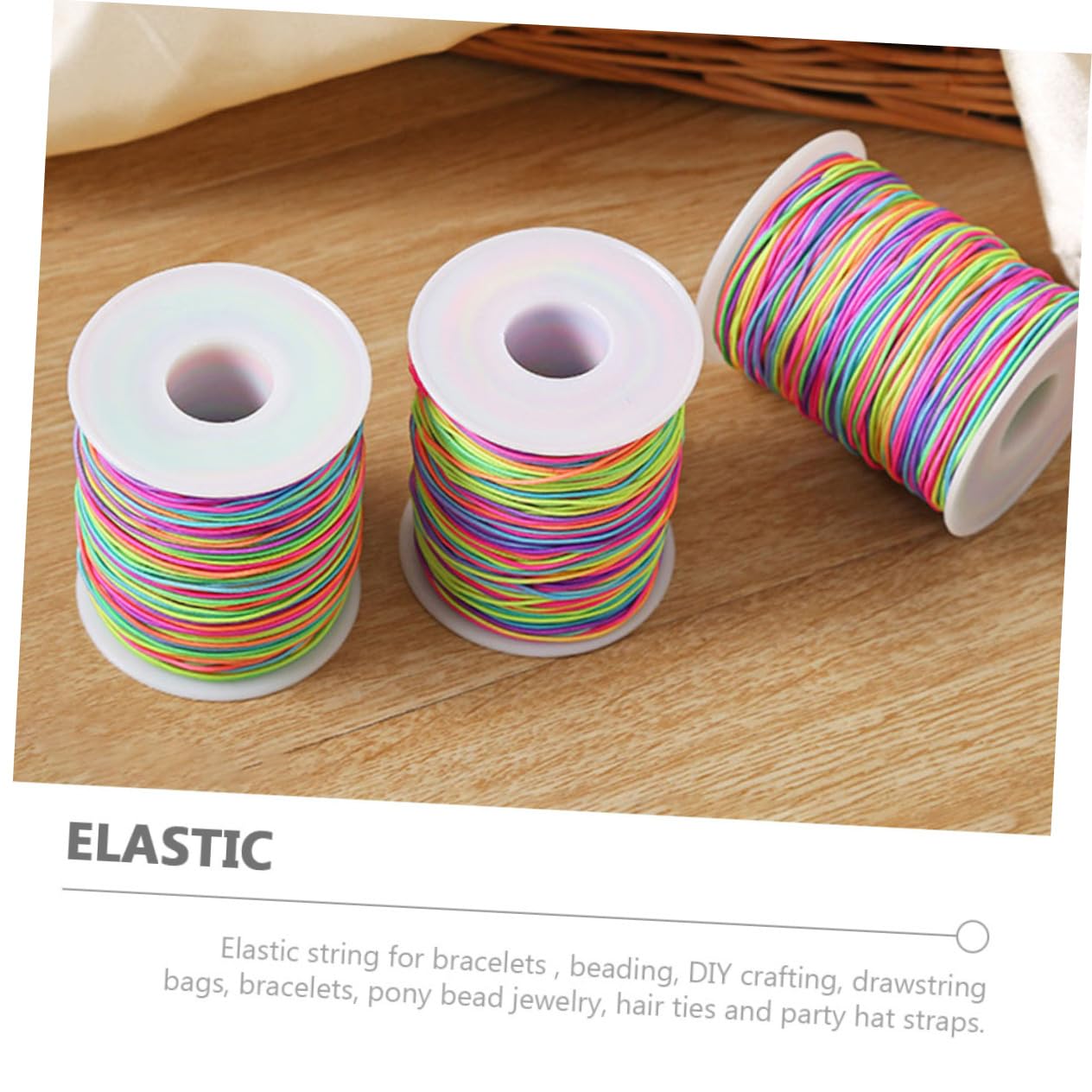 jojofuny 5 Rollen Gewinde Schnüre Elastische Schnur Schmuck Kabel Armbänder Bastelschnur Makramee-Schnur Herstellung Dehnbar Fälschung Strecken Perlenschnur Polyester