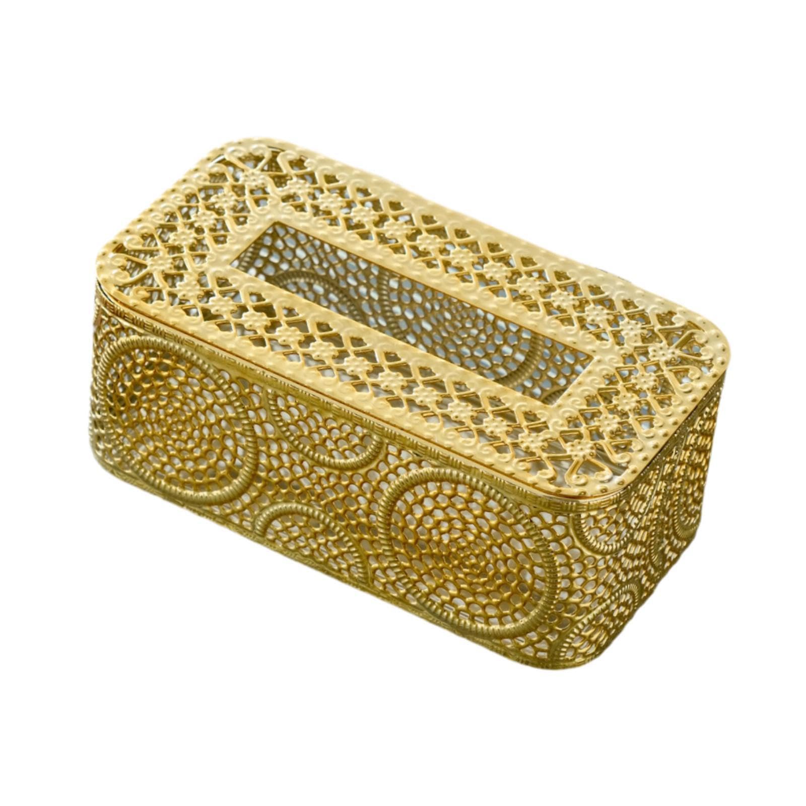 Yixannx Gold Luxury Tissue Box Holder Dispenser Bathroom Blends Elegant Designs With Practical Creating Stunning Atmosphere Tissue Paper Holder Facial Tissues, B