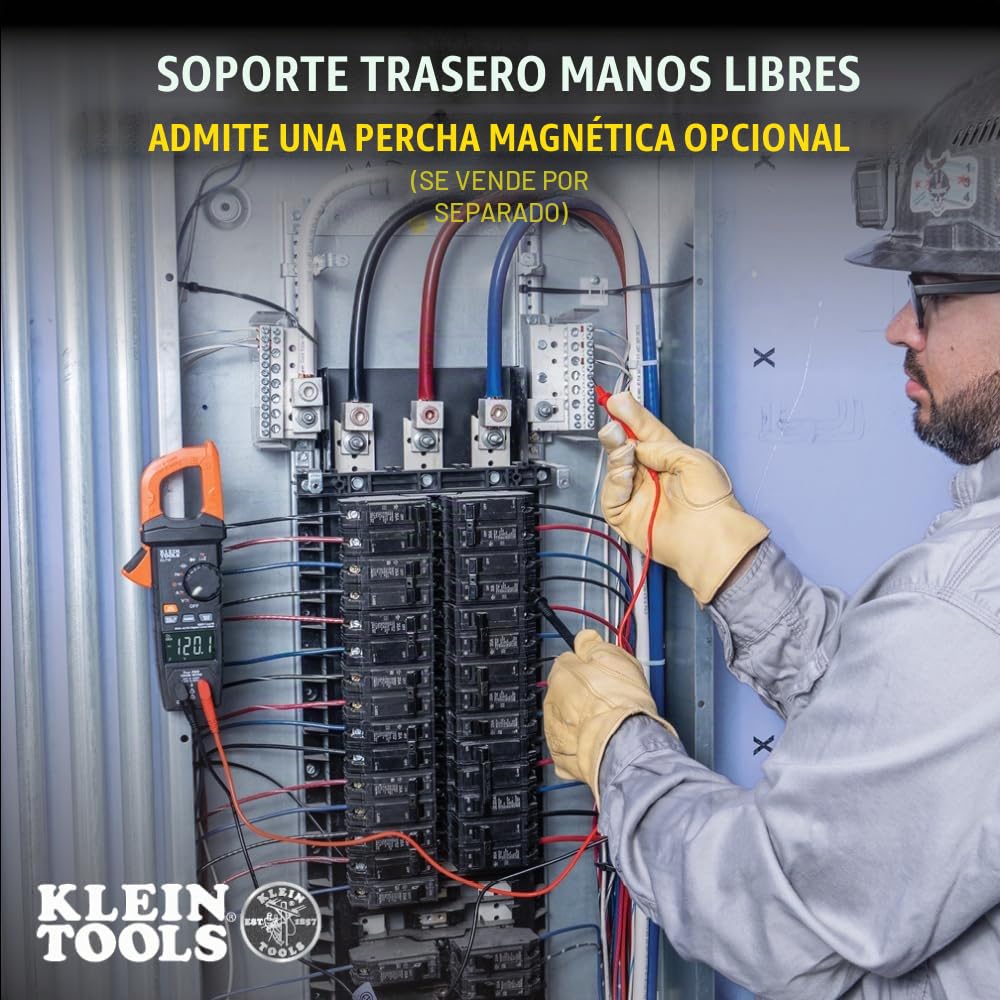 Klein Tools CL710 Pinza Amperimétrica Digital 600A AC/DC | Multímetro de Pinza TRMS Auto Rango Profesional | Voltaje Resistencia Frecuencia Capacitancia | NCV LoZ Prueba de Continuidad CAT III