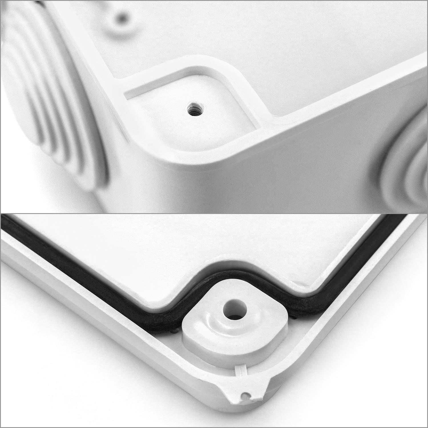 QWORK® Caja de derivación 255 x 200 x 80 mm, para exterior iluminación cable de conexión eléctrica, IP65, plástico ABS, blanco