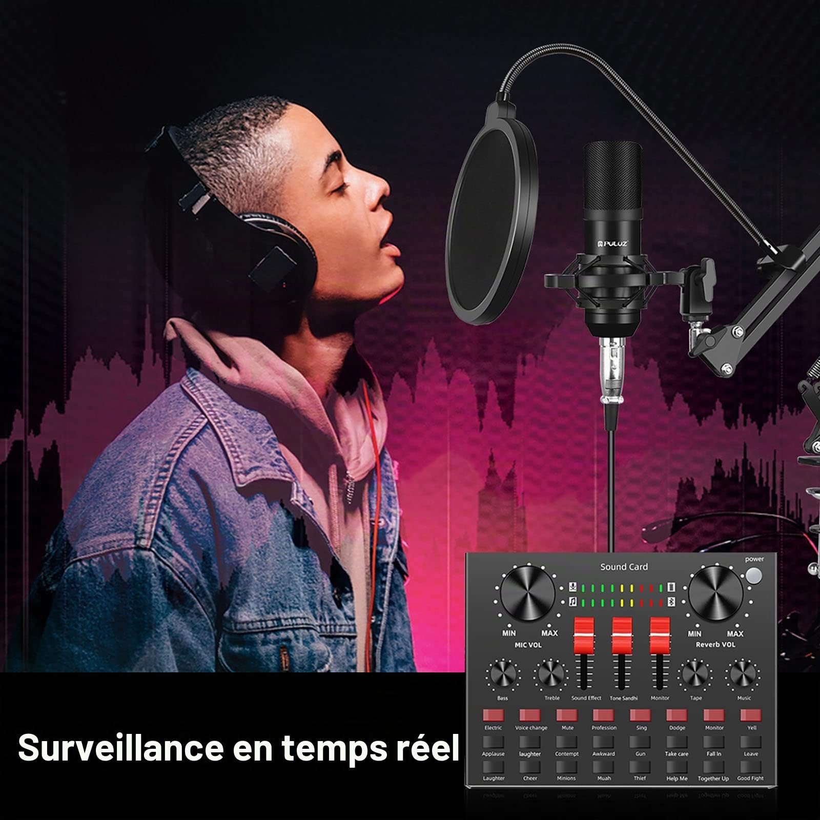 Carte audio externe BLUETOOTH MIXER EFFETS AUDIO SOUND CARD CHANGER KARAOKE SMARTPHONE PC