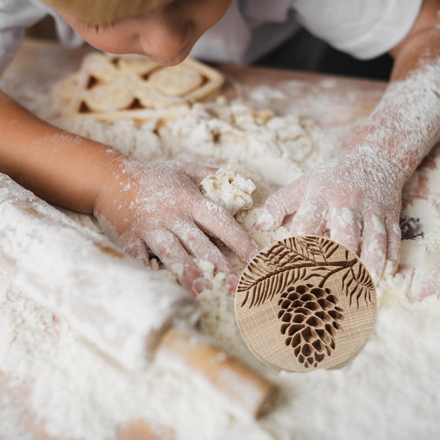 Moldes de galletas de madera, galleta, galleta de sello, cortador de galletas, galleta de prensa de molde de madera tallada, galleta de jengibre, estampado de galletas ，Molde de Galletas