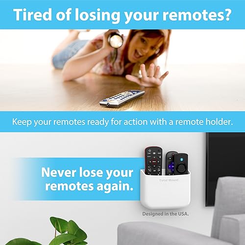 Miniatura 2 de TotalMount Soporte remoto sin agujeros elimina la necesidad de perforar agujeros en la pared (para 2 o 3 controles remotos - Blanco - Cantidad 1)