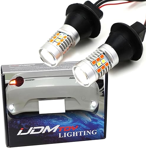 iJDMTOY 28-SMD rojo/blanco LED retroceso luz de marcha atrás/conversión de lámpara antiniebla trasera compatible con Mazda MX-5 ND 2016 en adelante