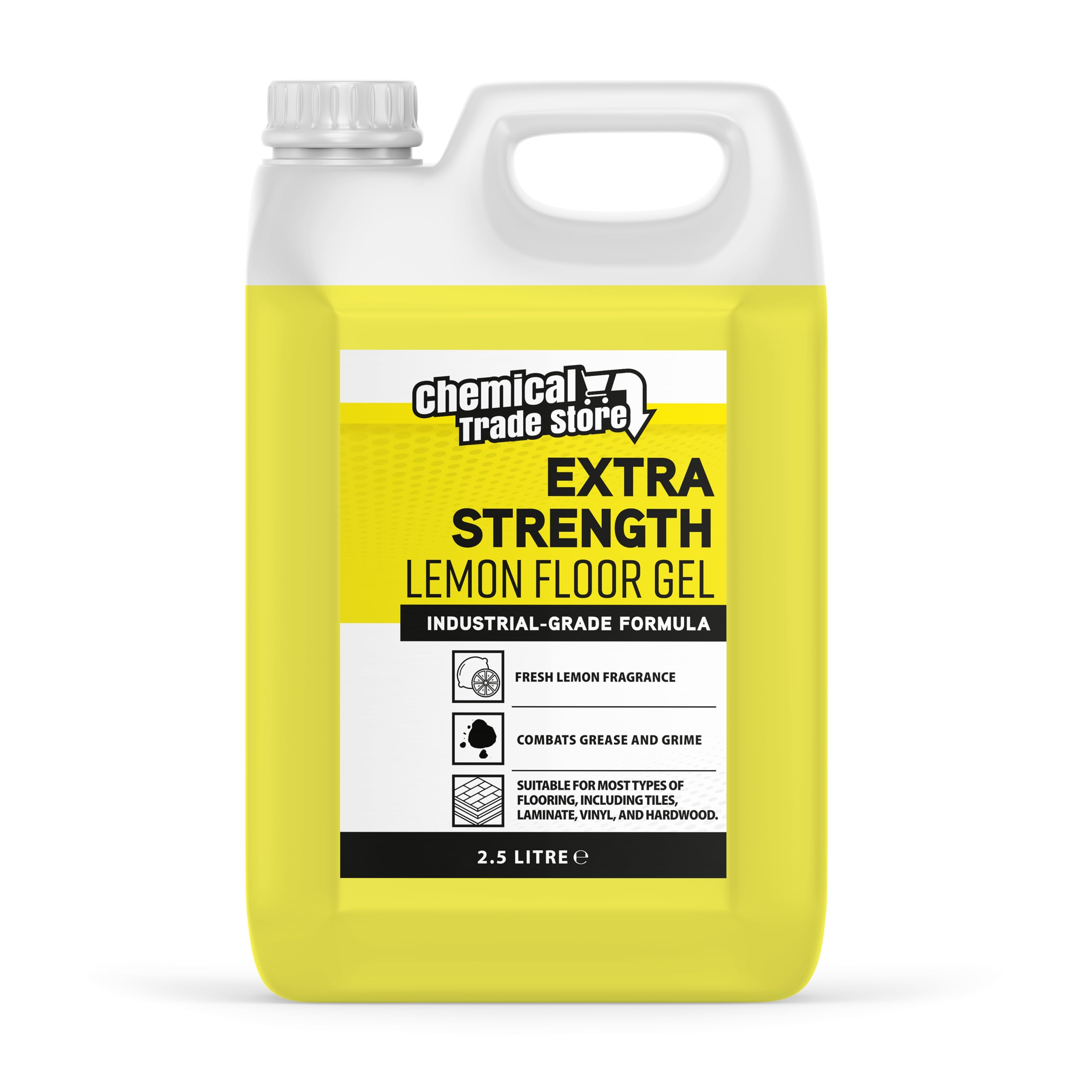 Chemical Trade Store - Lemon Floor Gel 2.5L - Professional Floor Cleaner for Laminate, Vinyl, Tile, Wood & More - Powerful, Streak-Free, Fresh Lemon Scent