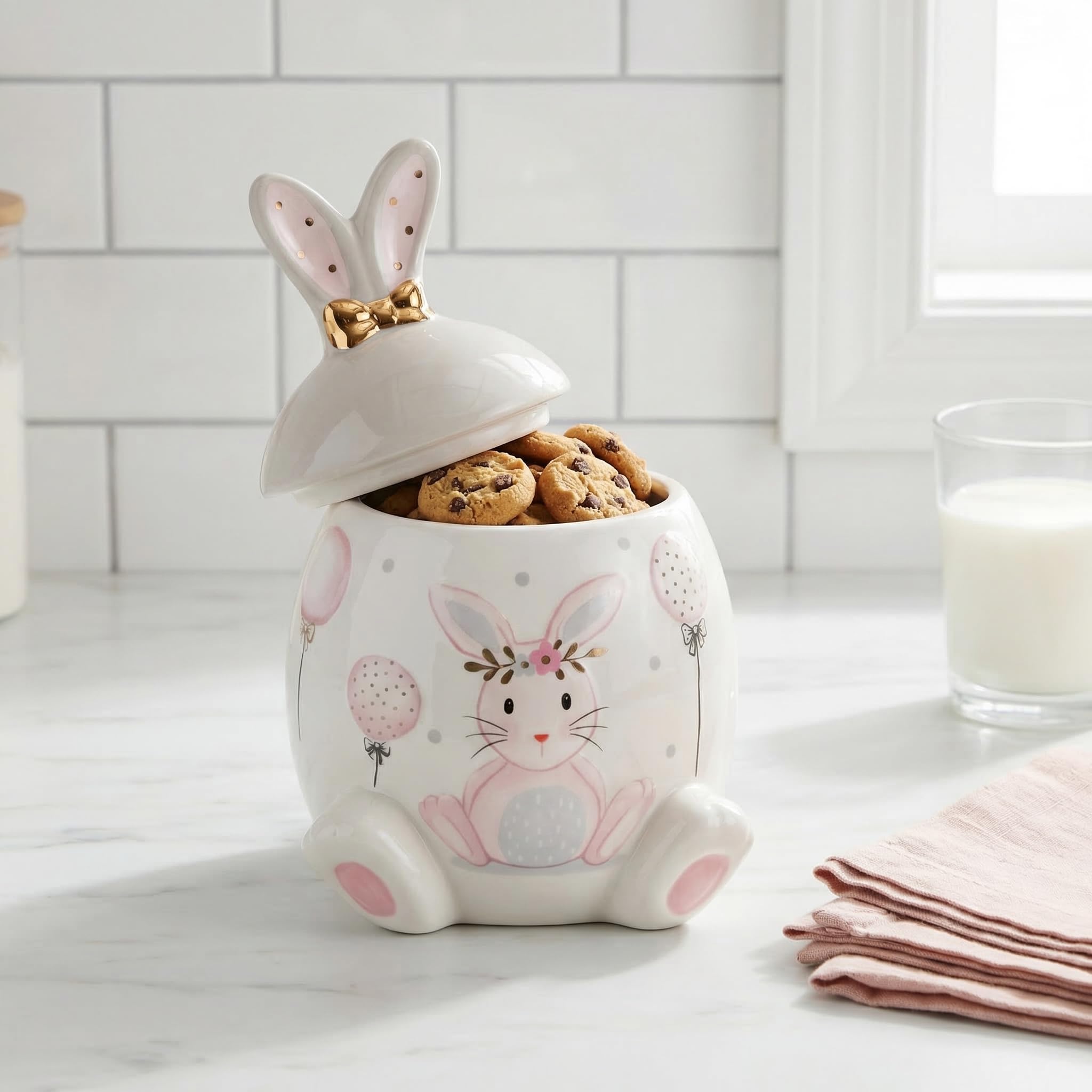 【Yarnnakarn】Rabbit Container うさぎ　小物入れ　置物 Amazon.com: DOITOOL Easter Bunny Cookie Jar, Ceramic Rabbit