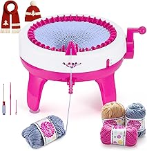 M.J COMFY-LIFE 40-Needle Knitting Machine Knitting Loom Machine DIY Toys Hand Woven Knitting Accessories Weaving Loom for Adults and Kids (Rosered)