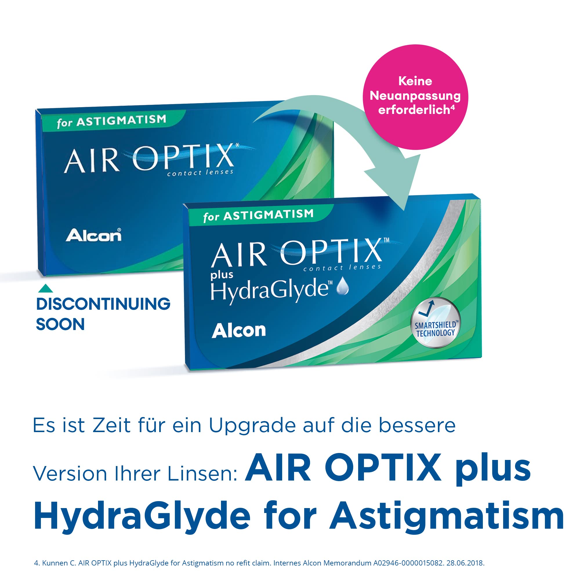 Alcon Air Optix For Astigmatism weich, 6 Stück/BC 8.7 mm/DIA 14.5 mm/CYL -1.25 / ACHSE 170 / - 9.5 Dioptrien